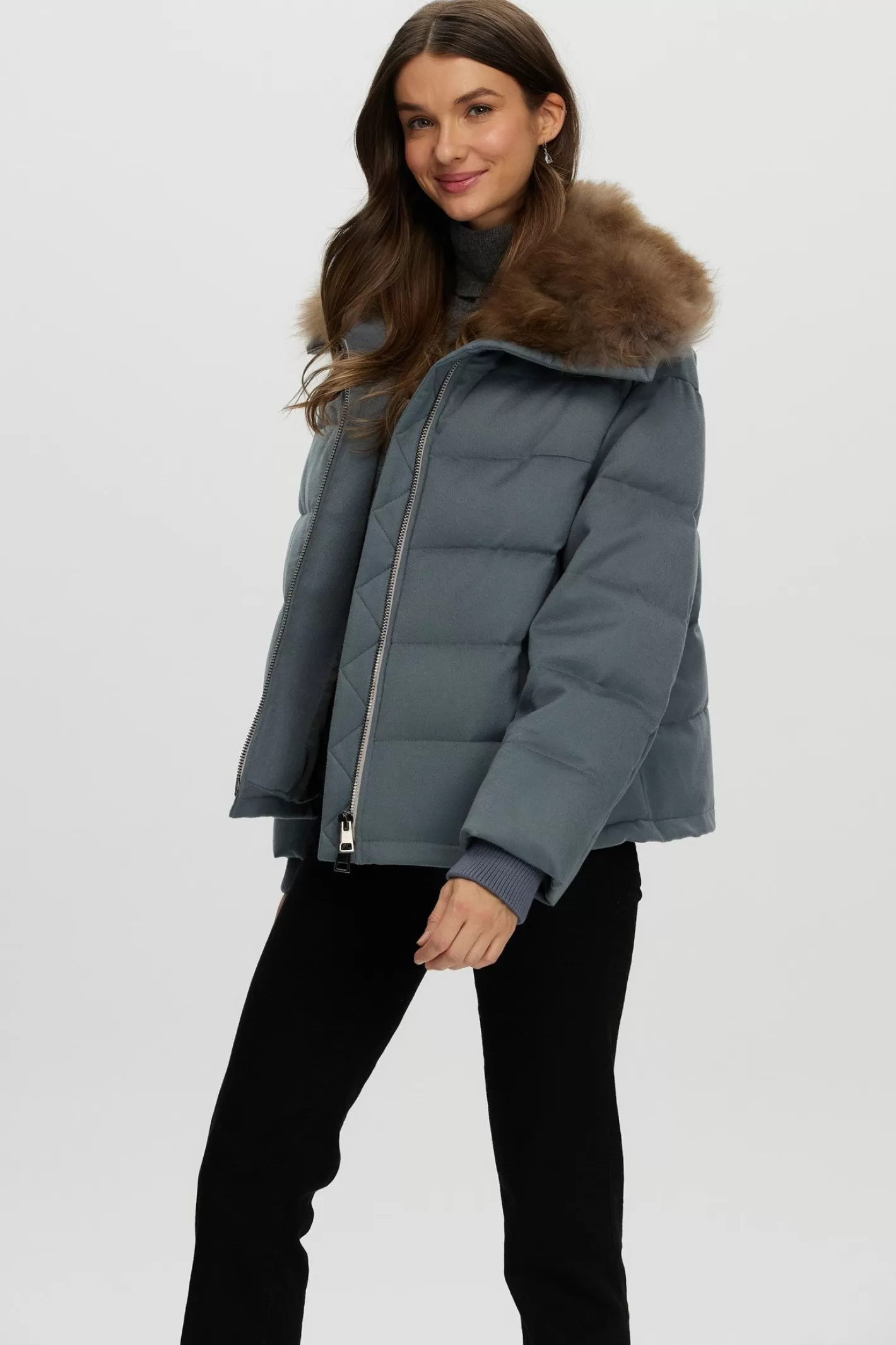 Women GORSKI Montreal Loro Piana Cashmere Down Jacket With Select Cashmere Goat Collar