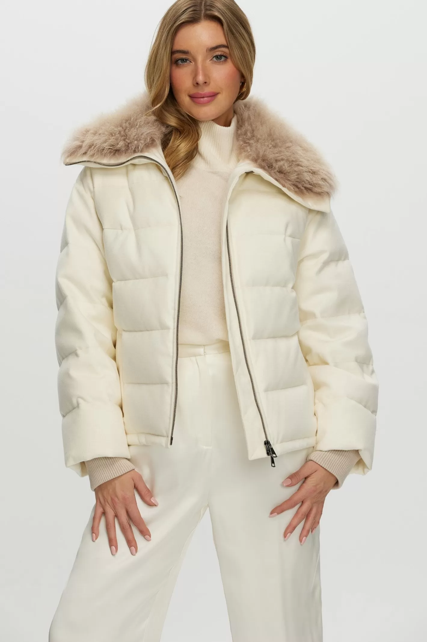 Women GORSKI Montreal Loro Piana Cashmere Down Jacket With Select Cashmere Goat Collar