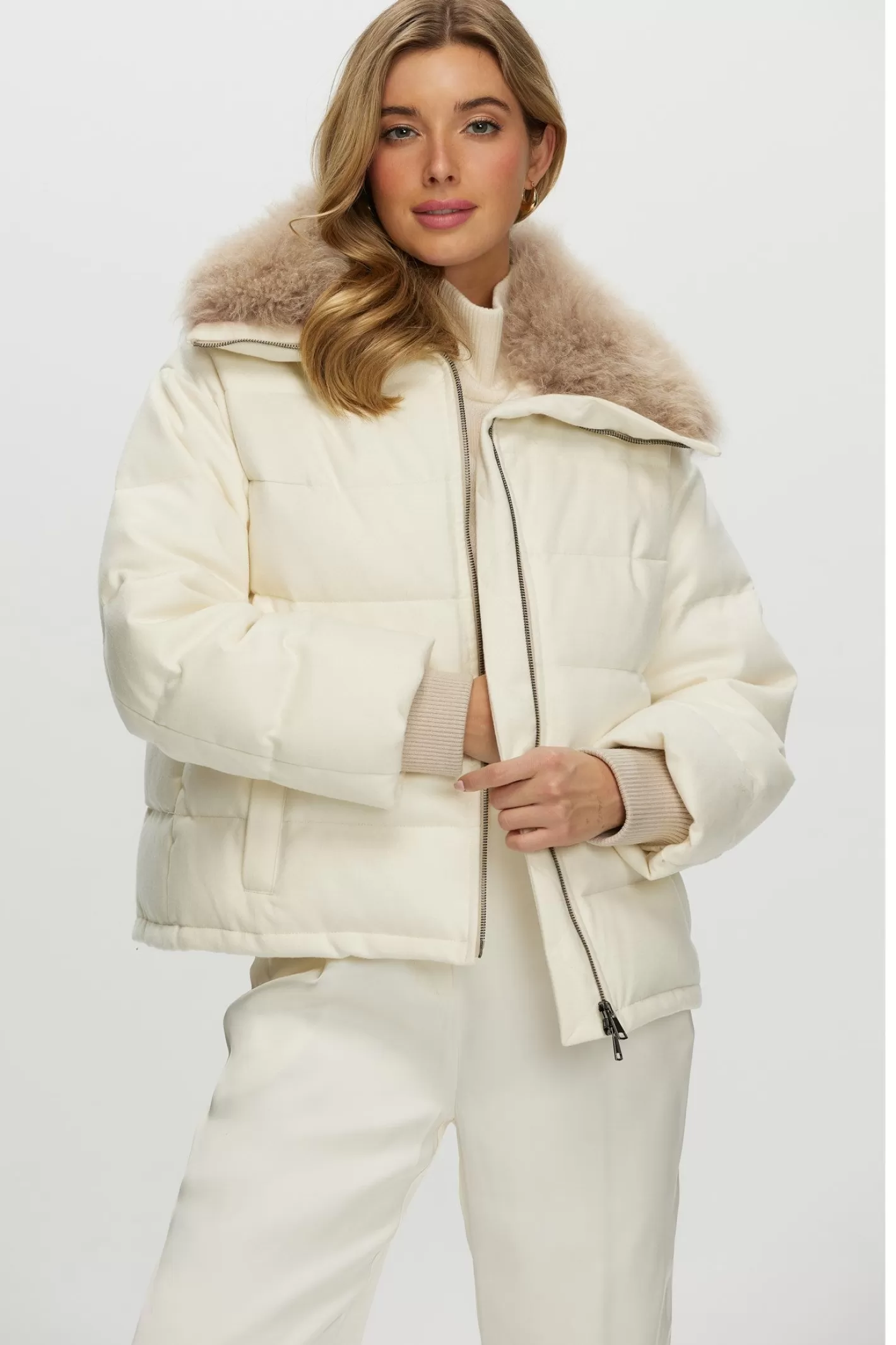 Women GORSKI Montreal Loro Piana Cashmere Down Jacket With Select Cashmere Goat Collar