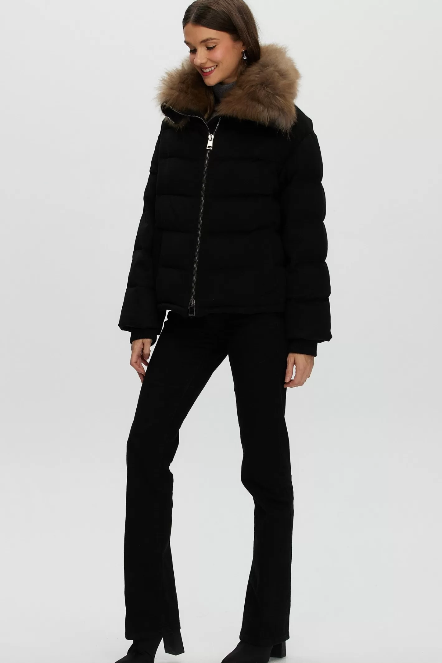 Women GORSKI Montreal Loro Piana Cashmere Down Jacket With Select Cashmere Goat Collar