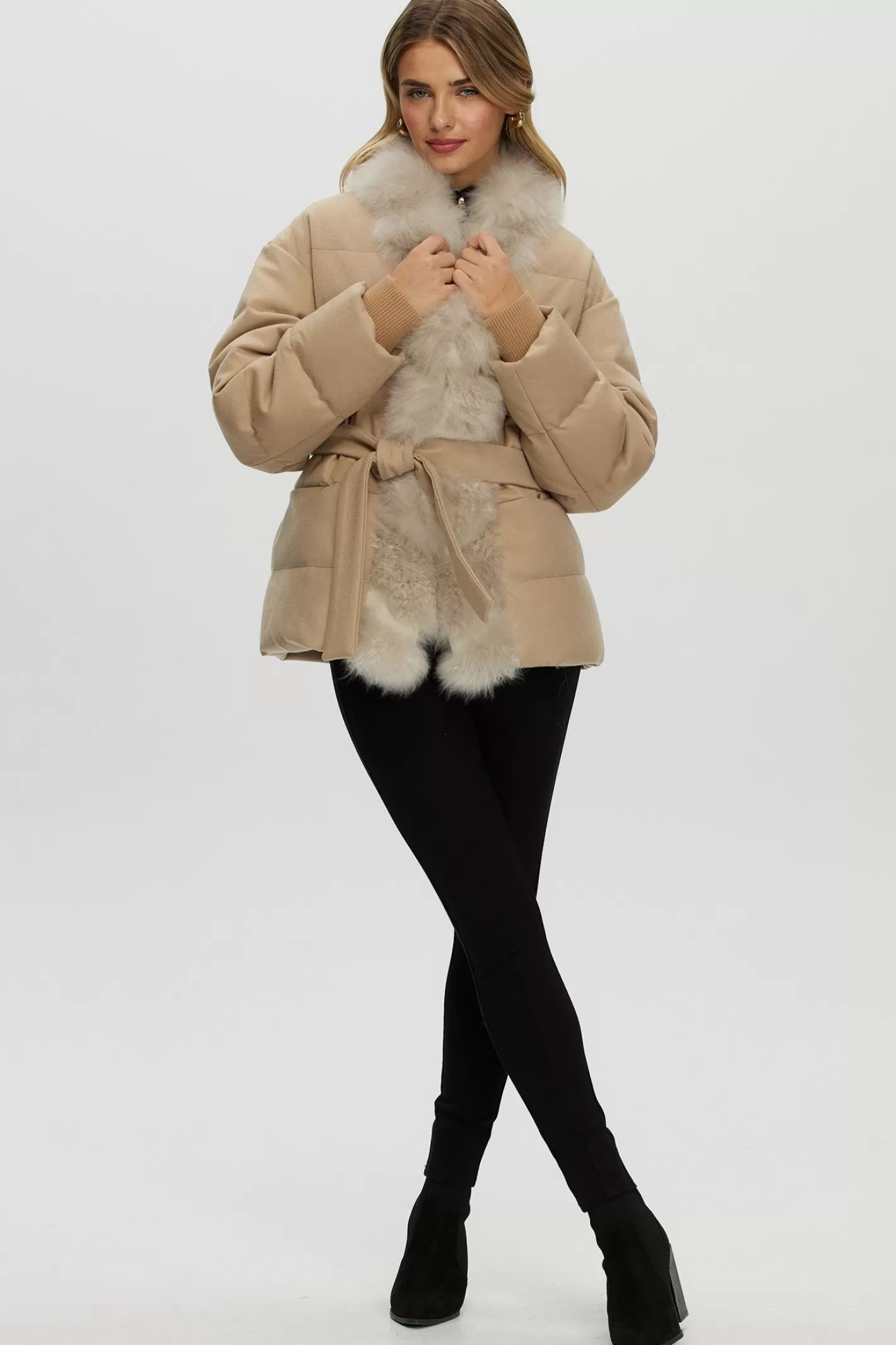 Women GORSKI Montreal Loro Piana Cashmere Down Jacket With Select Cashmere Goat Trim