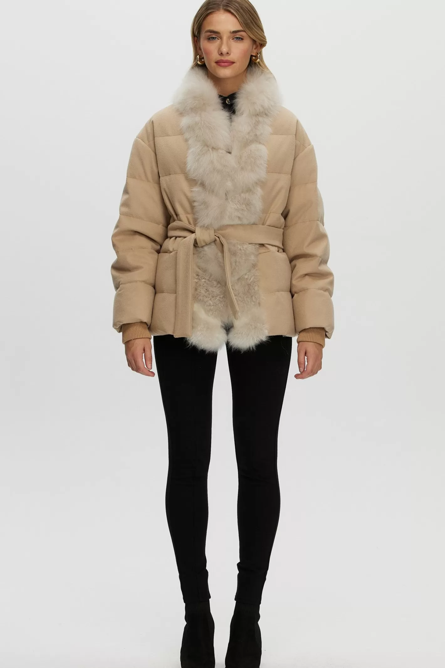 Women GORSKI Montreal Loro Piana Cashmere Down Jacket With Select Cashmere Goat Trim