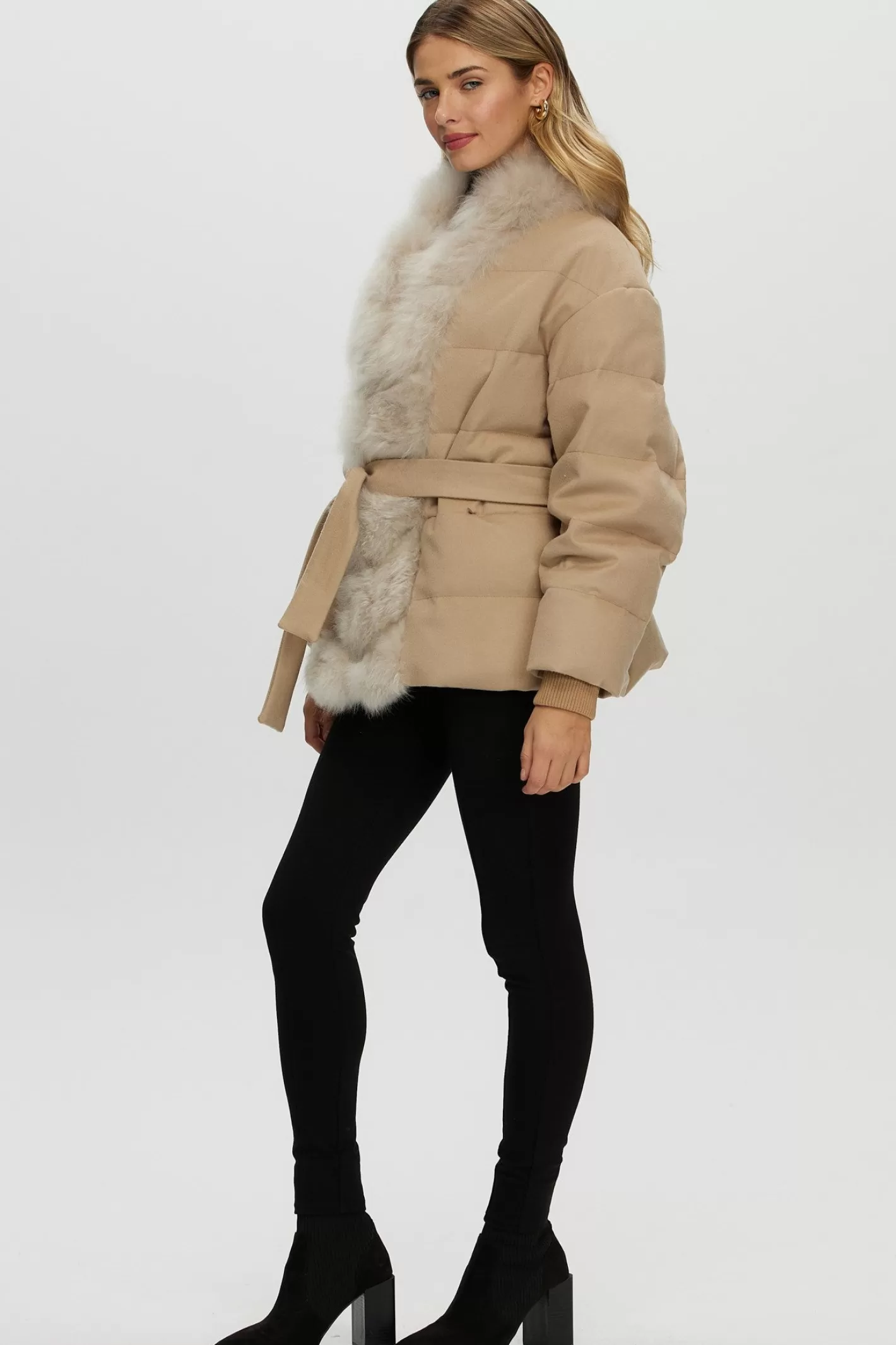 Women GORSKI Montreal Loro Piana Cashmere Down Jacket With Select Cashmere Goat Trim