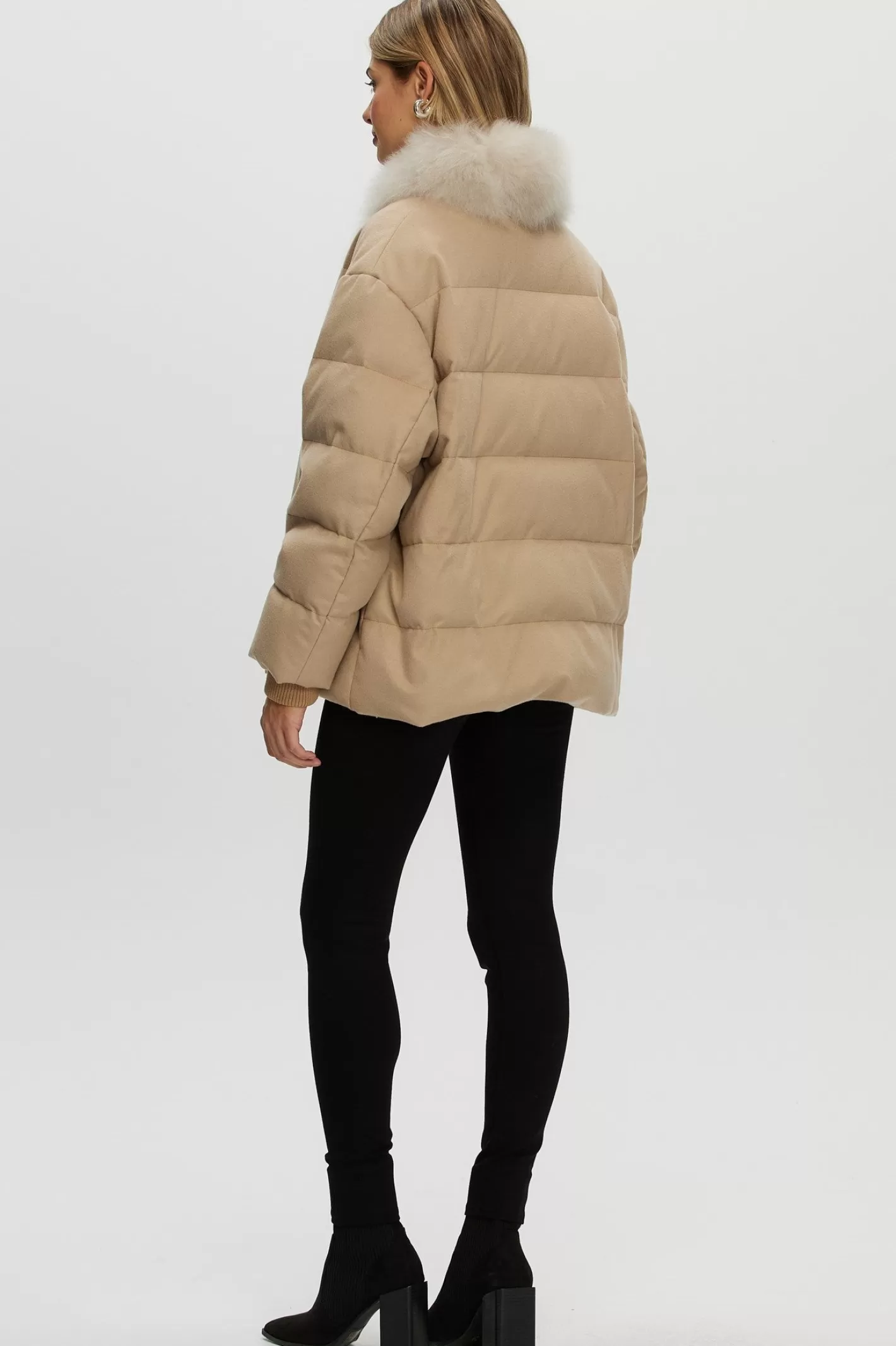 Women GORSKI Montreal Loro Piana Cashmere Down Jacket With Select Cashmere Goat Trim