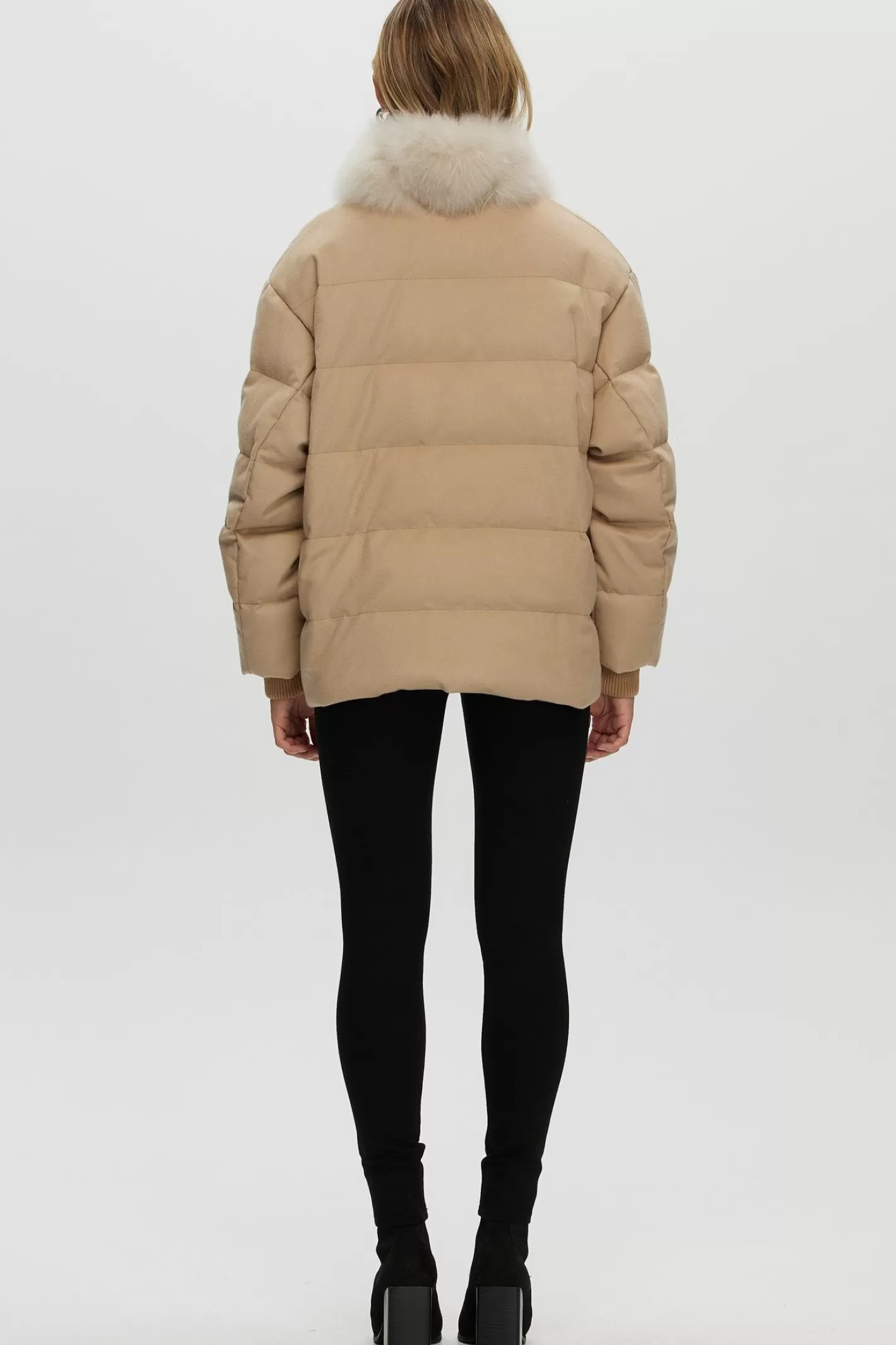 Women GORSKI Montreal Loro Piana Cashmere Down Jacket With Select Cashmere Goat Trim