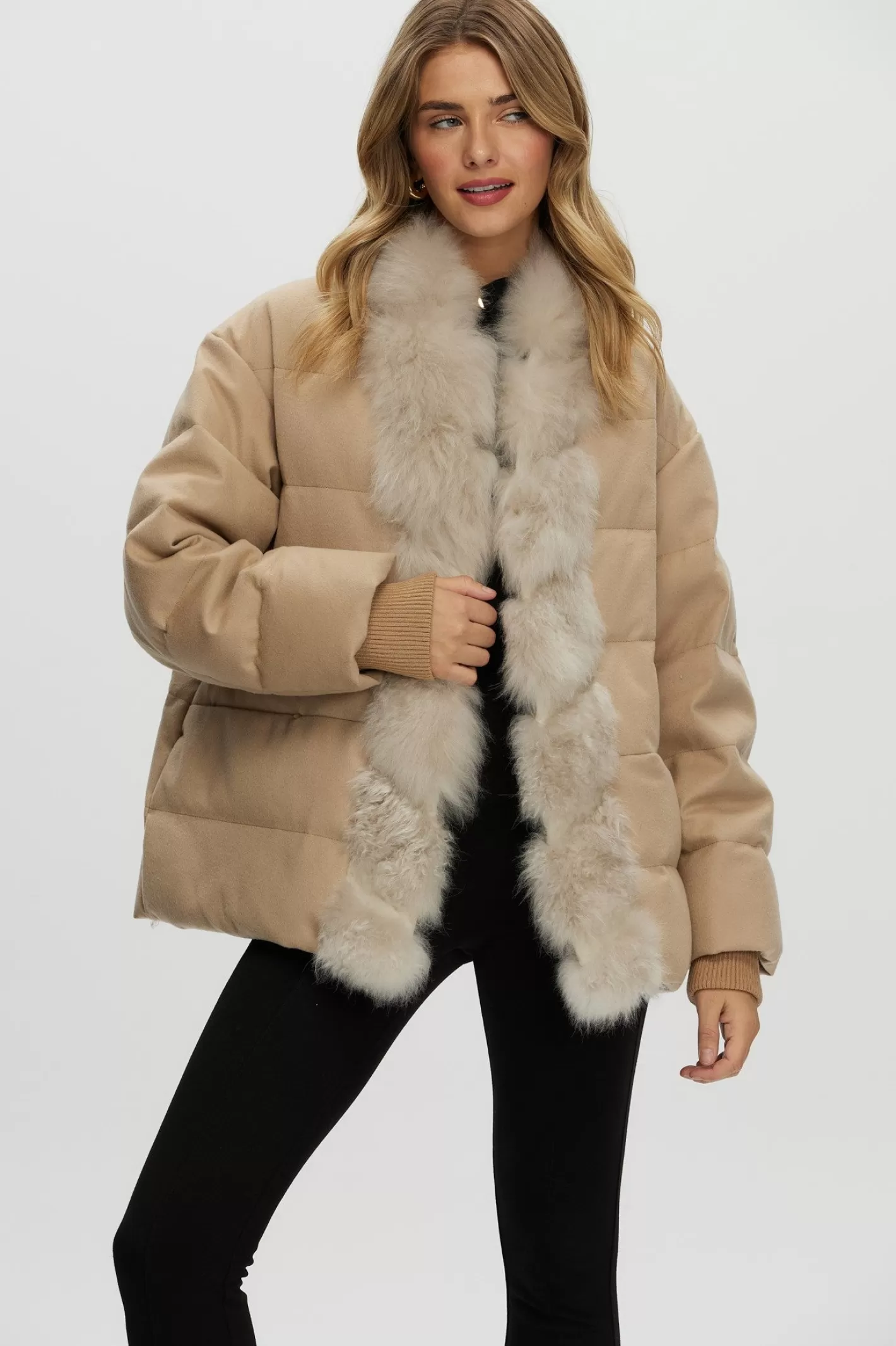 Women GORSKI Montreal Loro Piana Cashmere Down Jacket With Select Cashmere Goat Trim