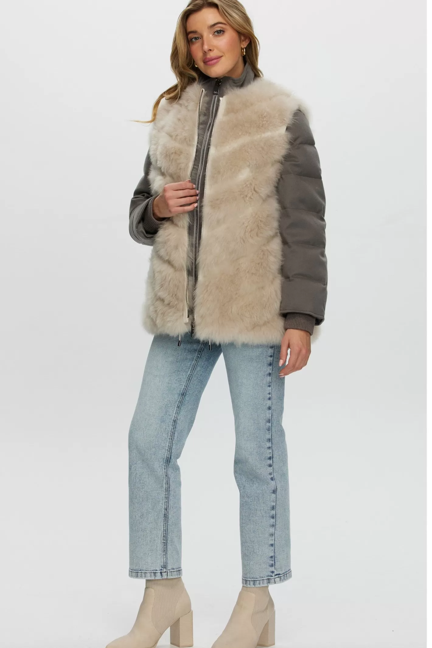 Women GORSKI Montreal Loro Piana Cashmere Quilted Down Jacket With Detachable Select Cashmere Goat Vest (2 Pcs)