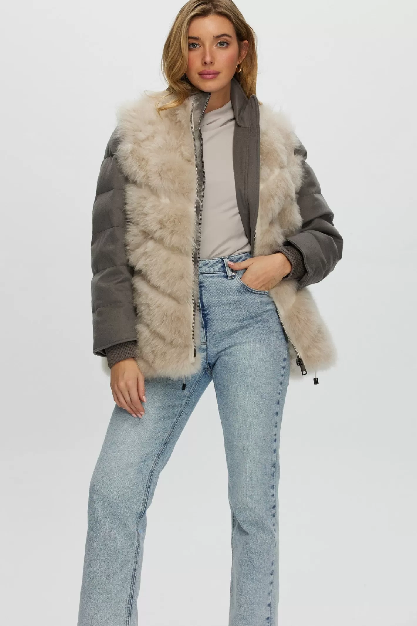 Women GORSKI Montreal Loro Piana Cashmere Quilted Down Jacket With Detachable Select Cashmere Goat Vest (2 Pcs)