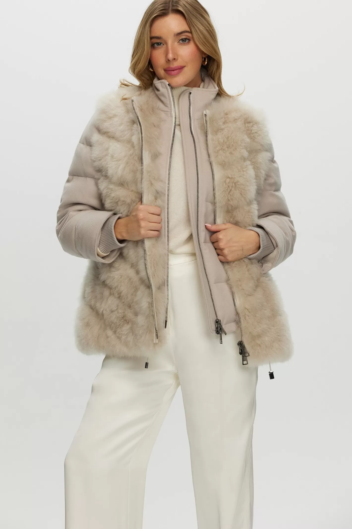 Women GORSKI Montreal Loro Piana Cashmere Quilted Down Jacket With Detachable Select Cashmere Goat Vest (2 Pcs)