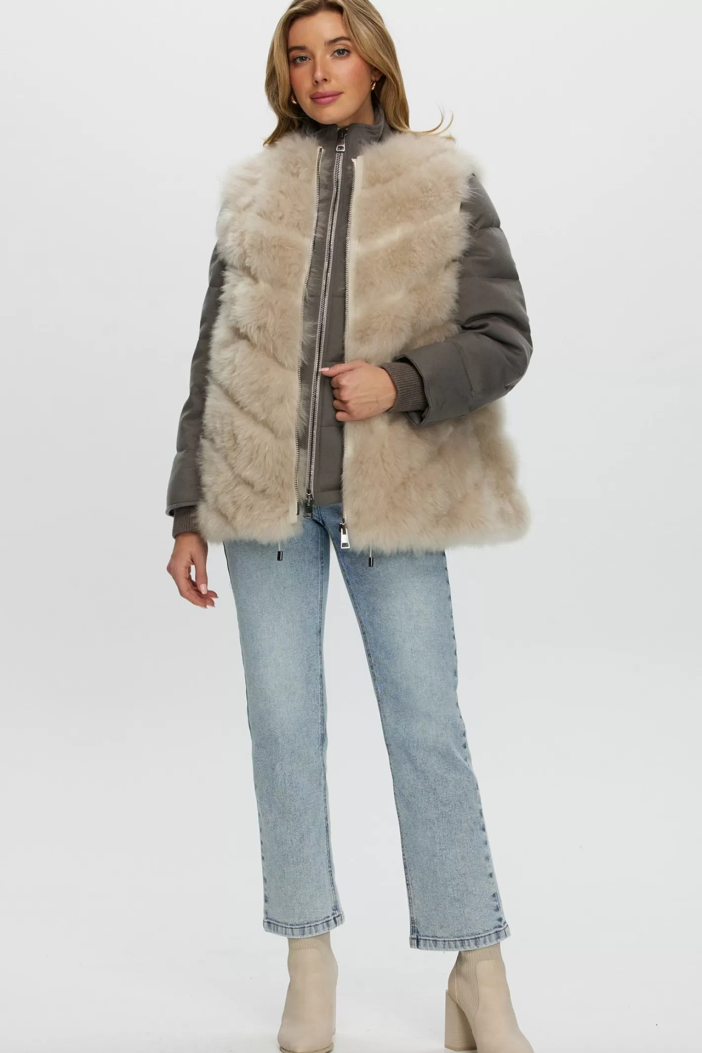 Women GORSKI Montreal Loro Piana Cashmere Quilted Down Jacket With Detachable Select Cashmere Goat Vest (2 Pcs)