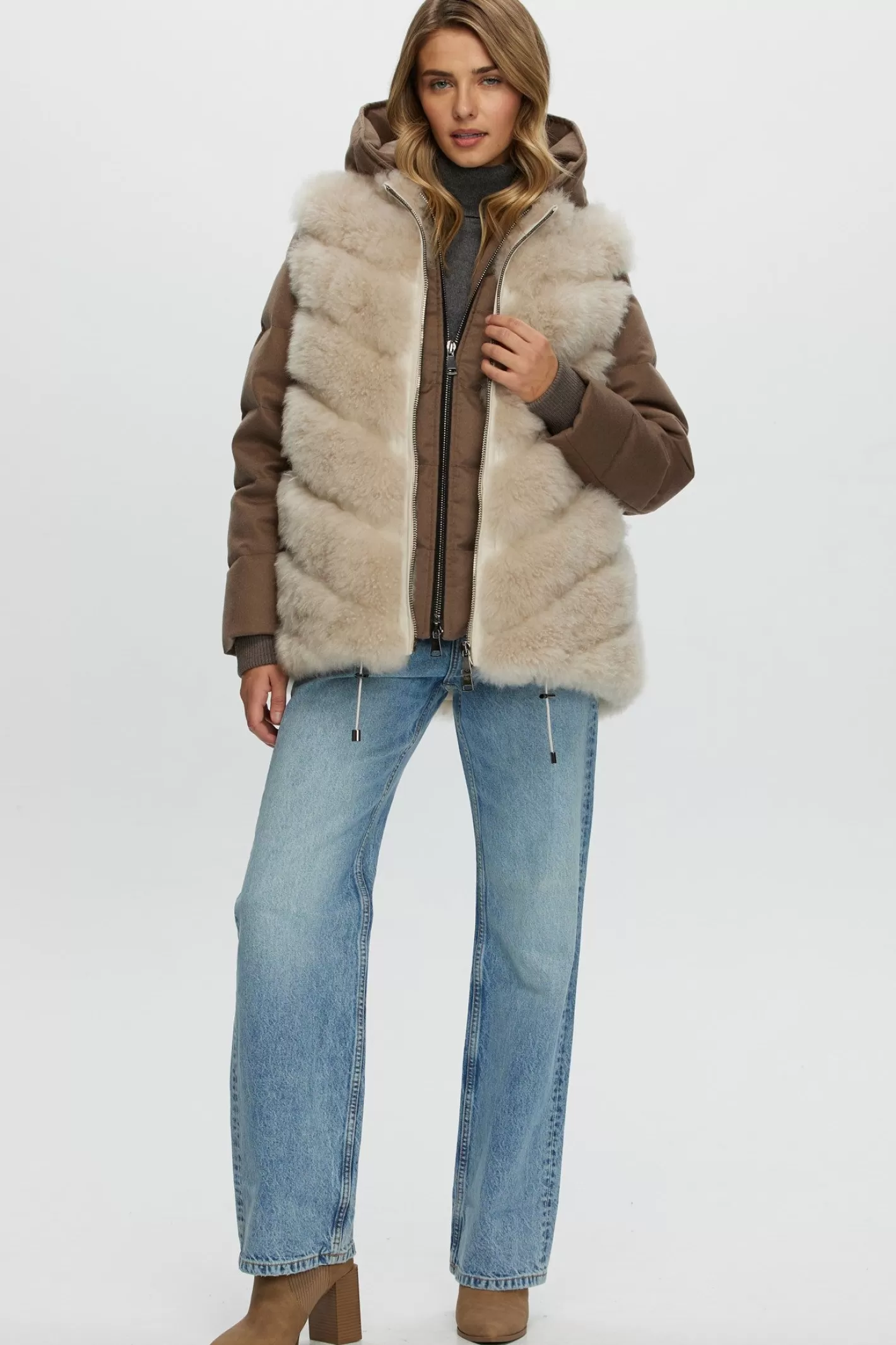 Women GORSKI Montreal Loro Piana Cashmere Quilted Down Parka With Detachable Select Cashmere Goat Vest (2 Pcs)