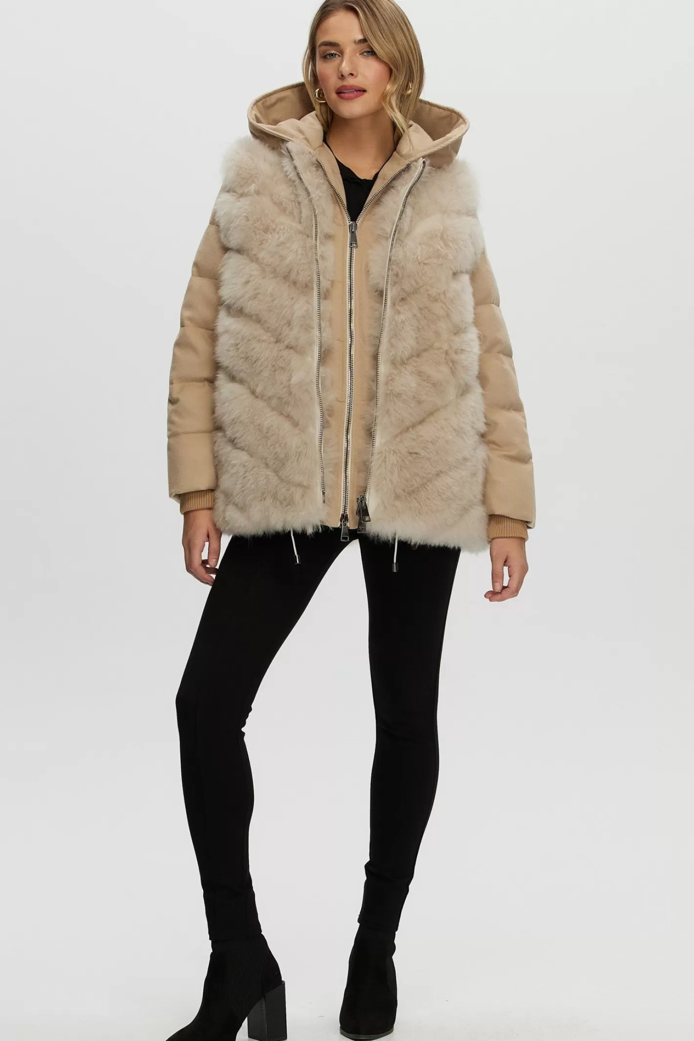 Women GORSKI Montreal Loro Piana Cashmere Quilted Down Parka With Detachable Select Cashmere Goat Vest (2 Pcs)