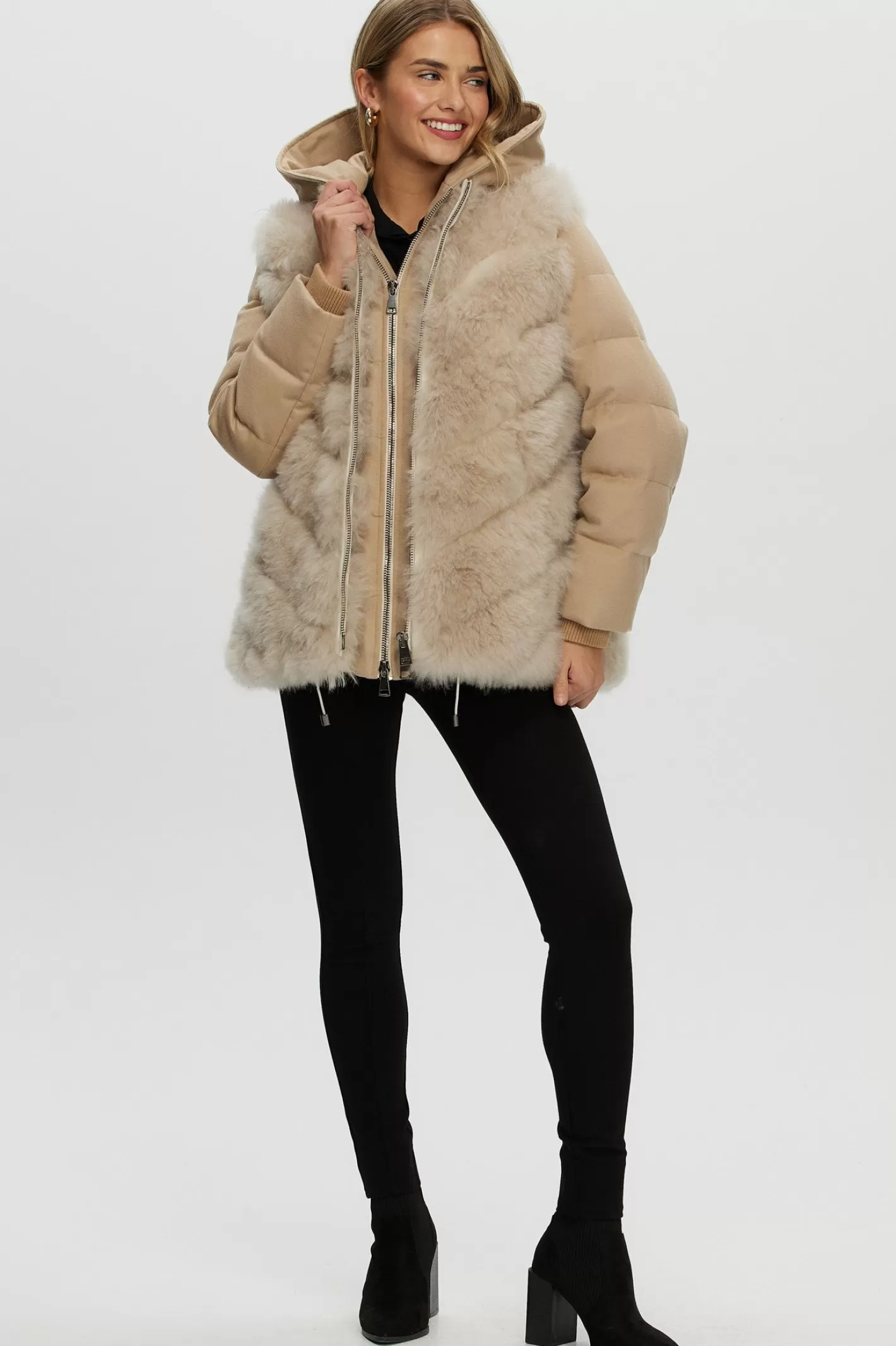 Women GORSKI Montreal Loro Piana Cashmere Quilted Down Parka With Detachable Select Cashmere Goat Vest (2 Pcs)