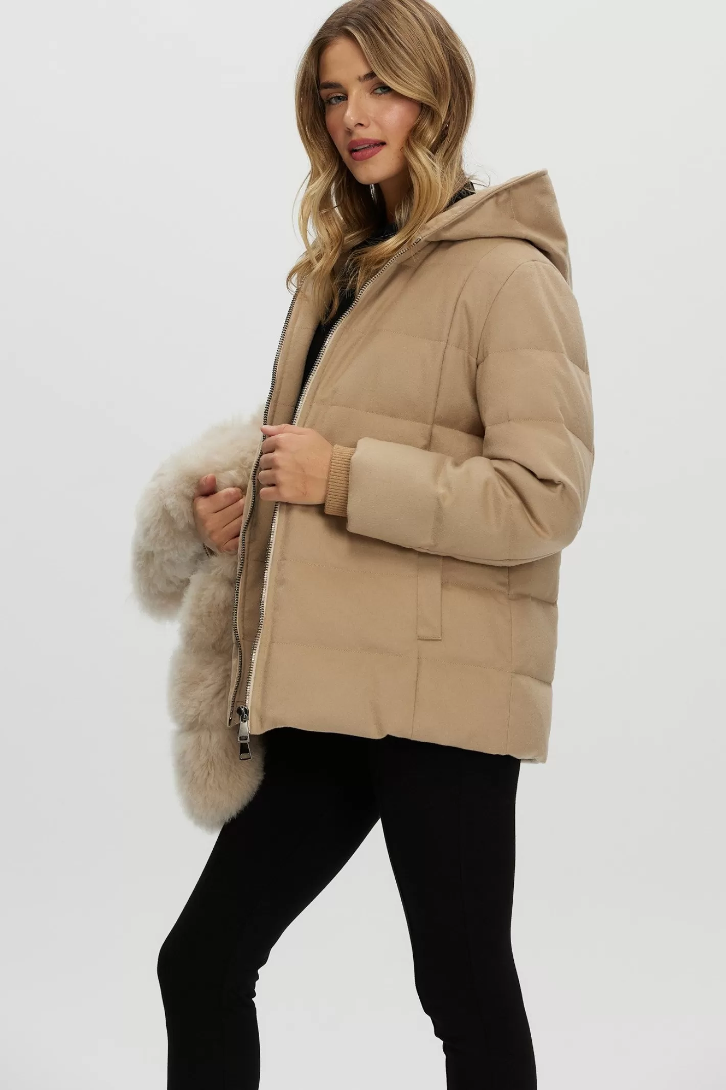 Women GORSKI Montreal Loro Piana Cashmere Quilted Down Parka With Detachable Select Cashmere Goat Vest (2 Pcs)