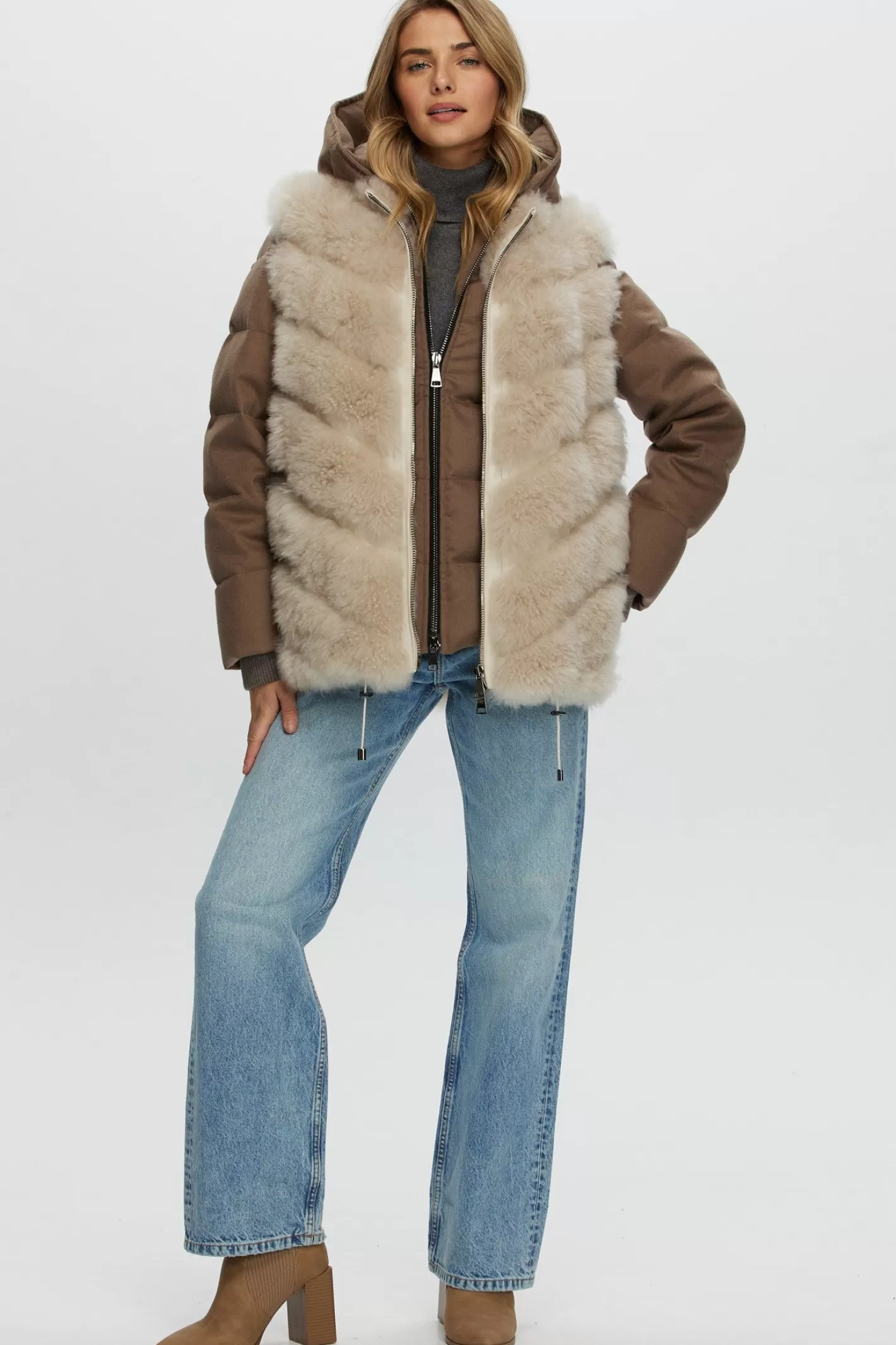 Women GORSKI Montreal Loro Piana Cashmere Quilted Down Parka With Detachable Select Cashmere Goat Vest (2 Pcs)