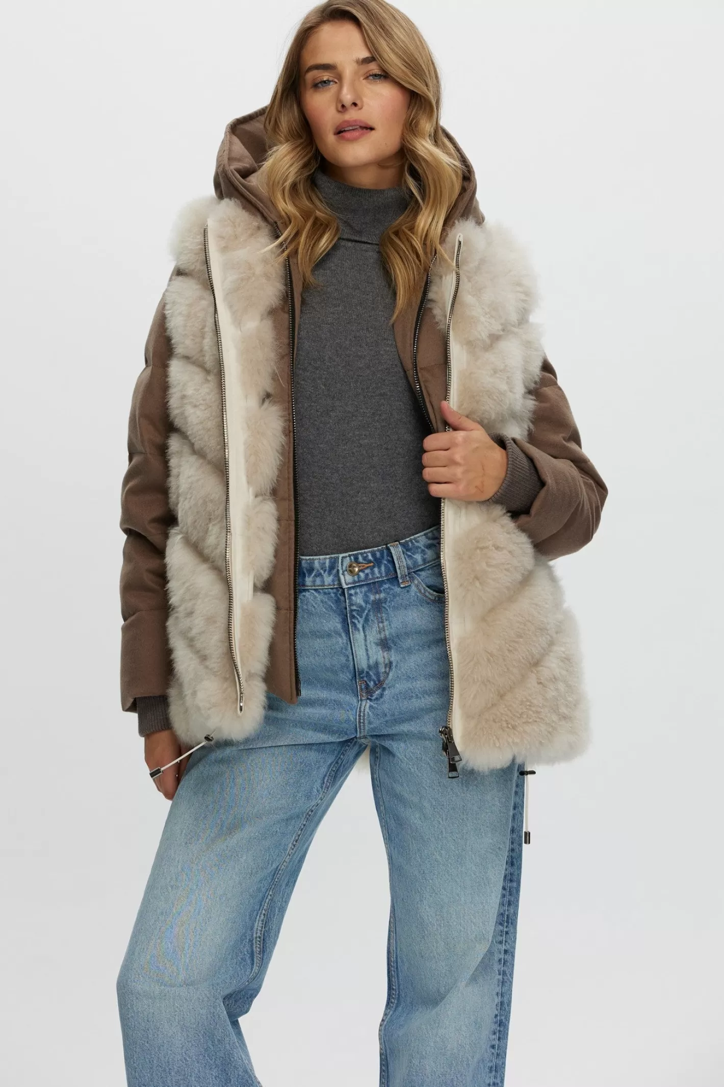 Women GORSKI Montreal Loro Piana Cashmere Quilted Down Parka With Detachable Select Cashmere Goat Vest (2 Pcs)