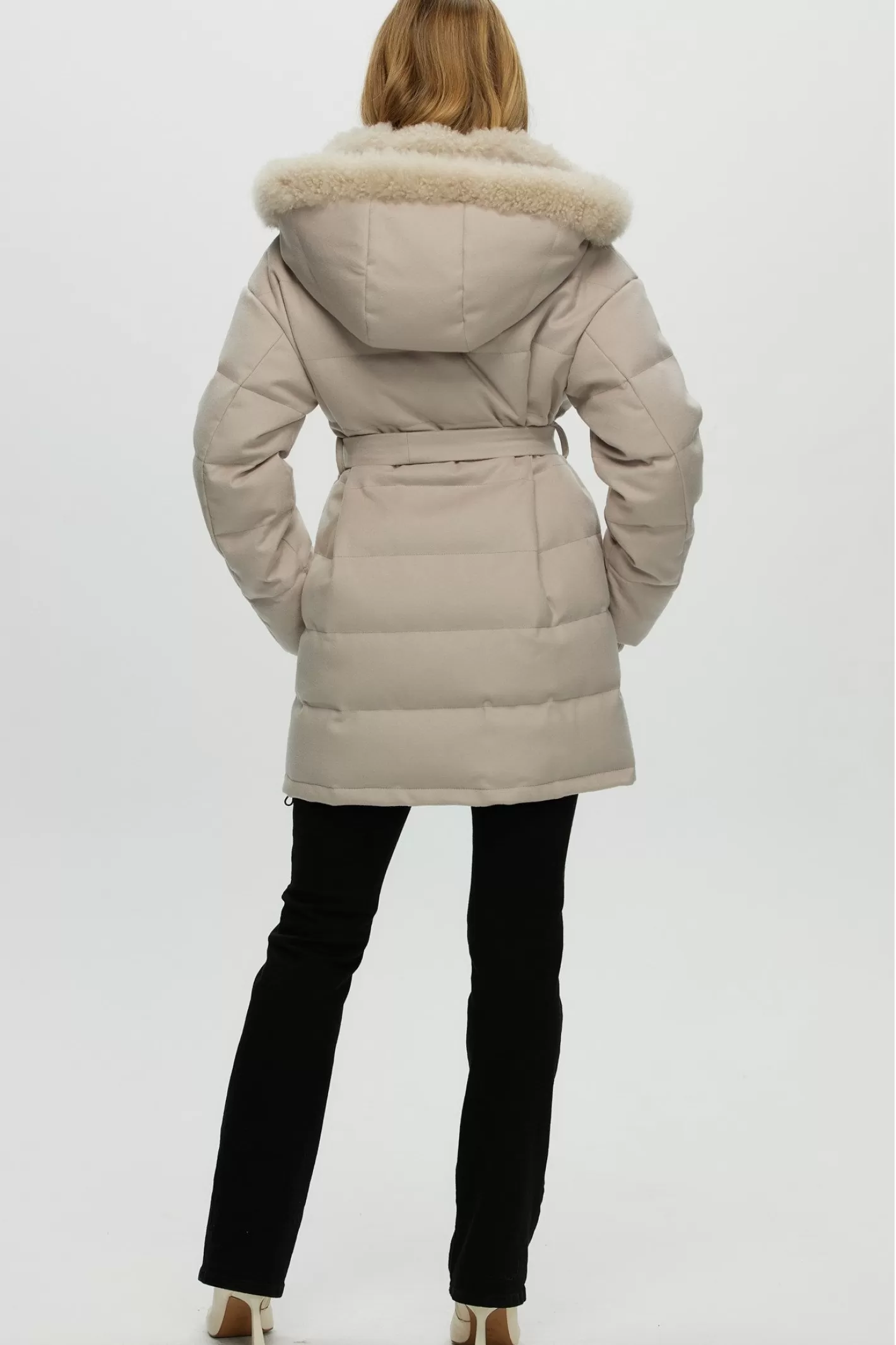 Women GORSKI Montreal Loro Piana Cashmere Quilted Down Parka With Select Cashmere Goat Collar And Hood Trim