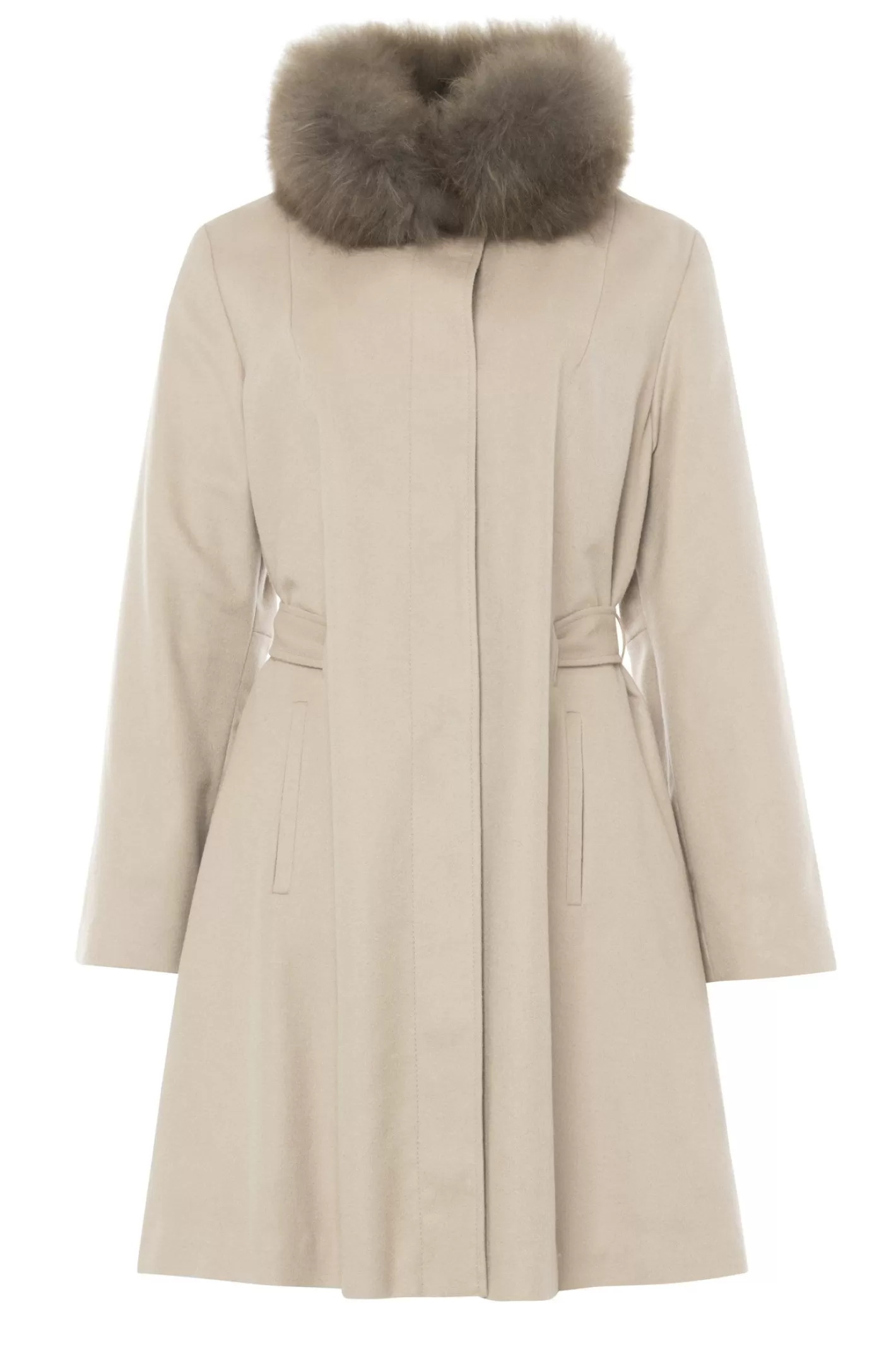 Women GORSKI Montreal Loro Piana Cashmere Stroller With Select Cashmere Goat Collar, Belt