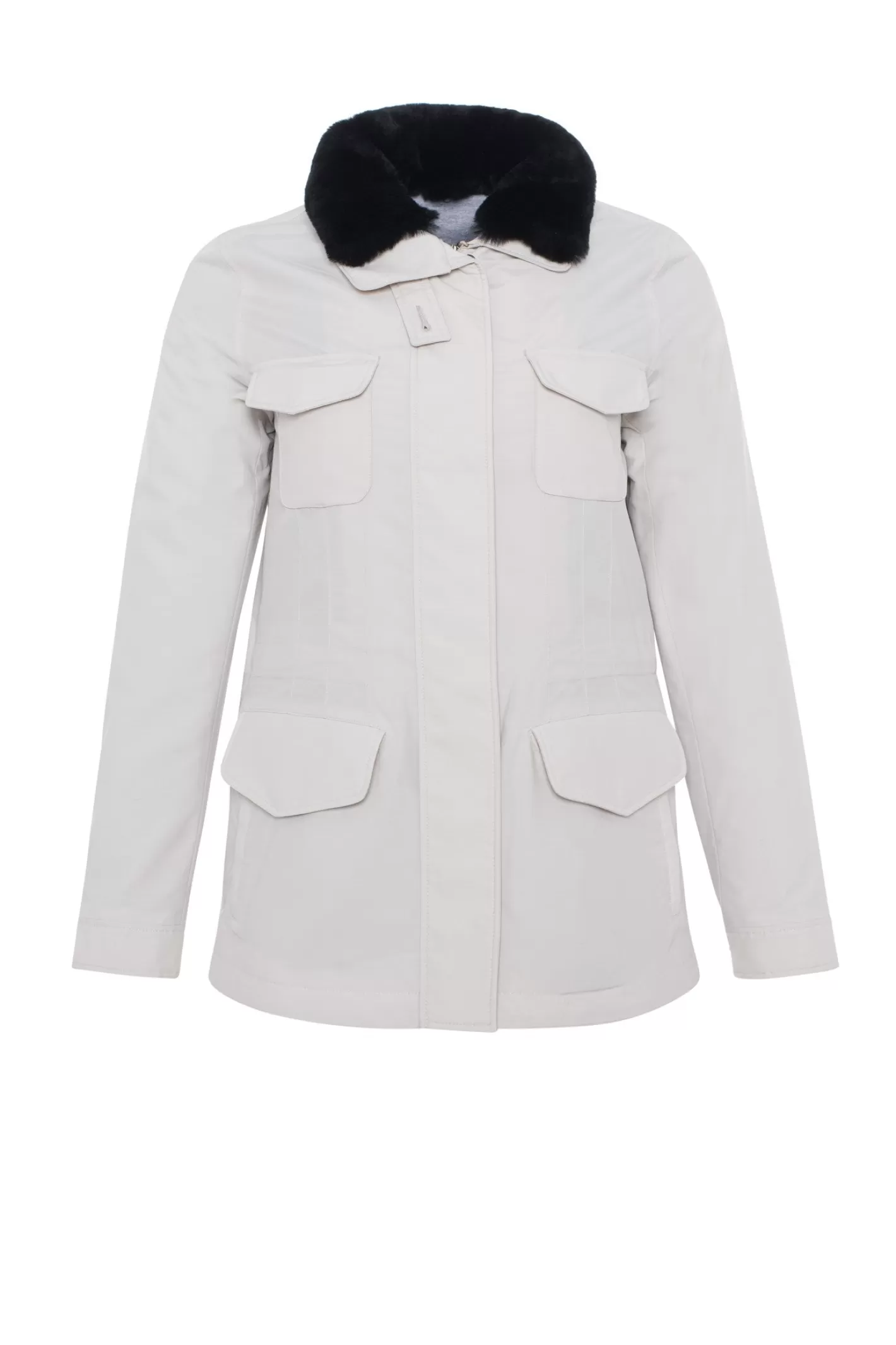 Women GORSKI Montreal Loro Piana Storm System Lined Jacket With Detachable Select Shearling Lamb Collar, Concealed Hood
