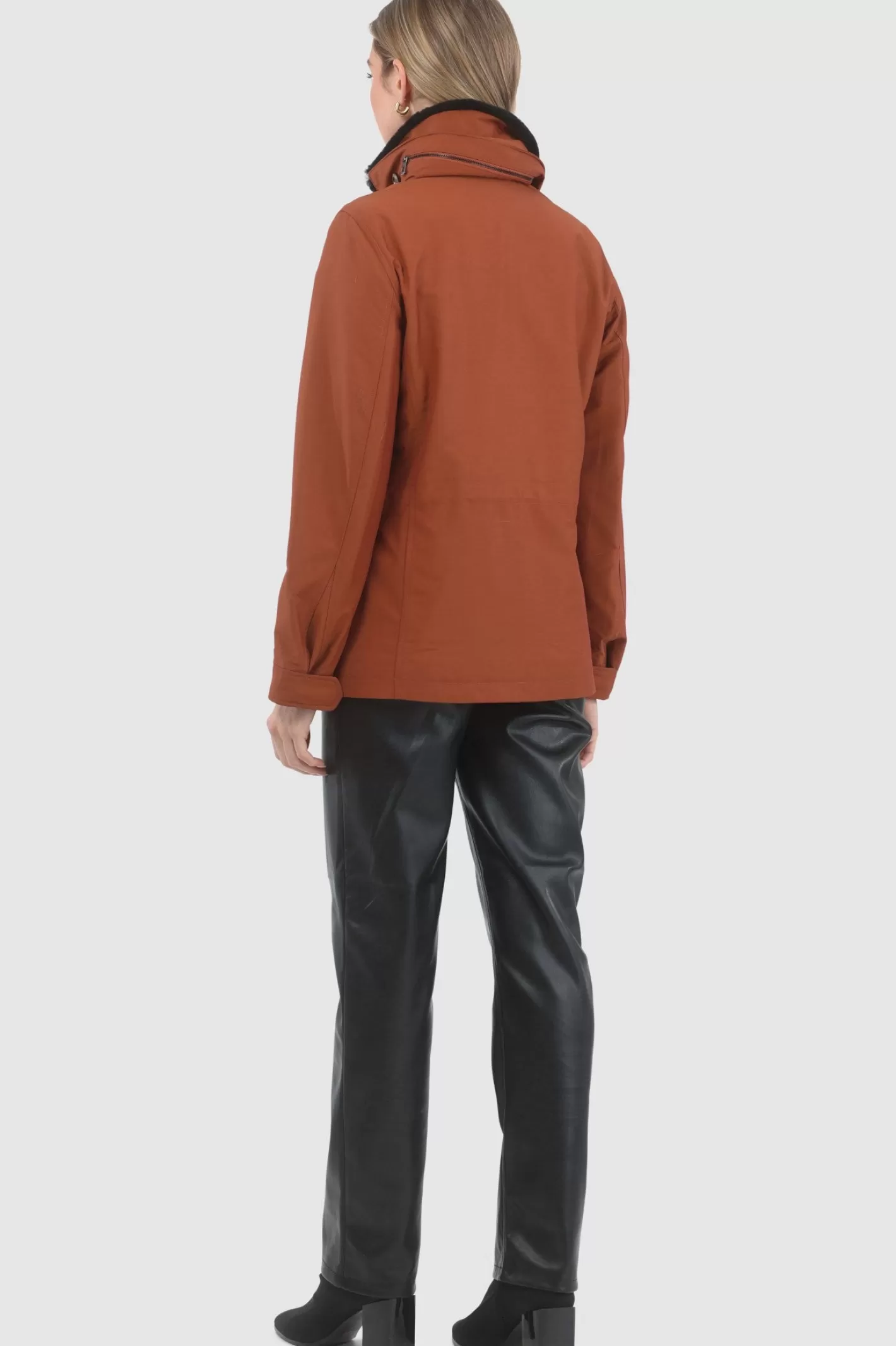 Women GORSKI Montreal Loro Piana Storm System Lined Jacket With Detachable Select Shearling Lamb Collar, Concealed Hood