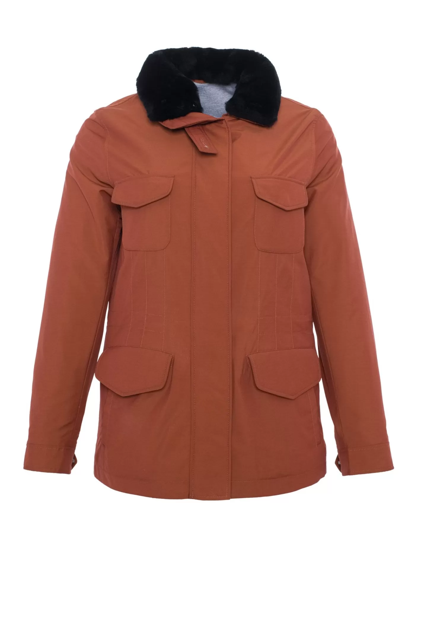 Women GORSKI Montreal Loro Piana Storm System Lined Jacket With Detachable Select Shearling Lamb Collar, Concealed Hood