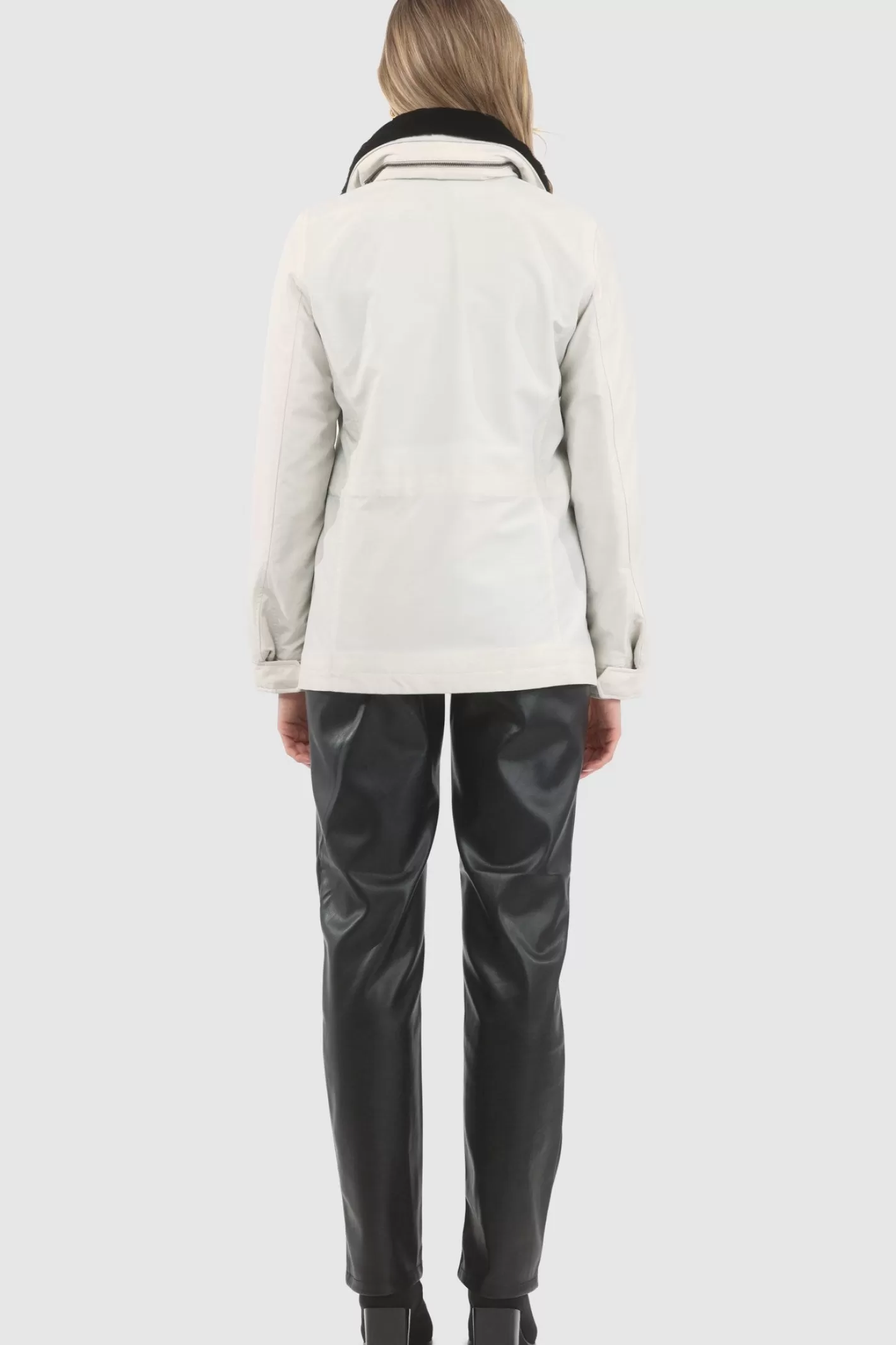 Women GORSKI Montreal Loro Piana Storm System Lined Jacket With Detachable Select Shearling Lamb Collar, Concealed Hood