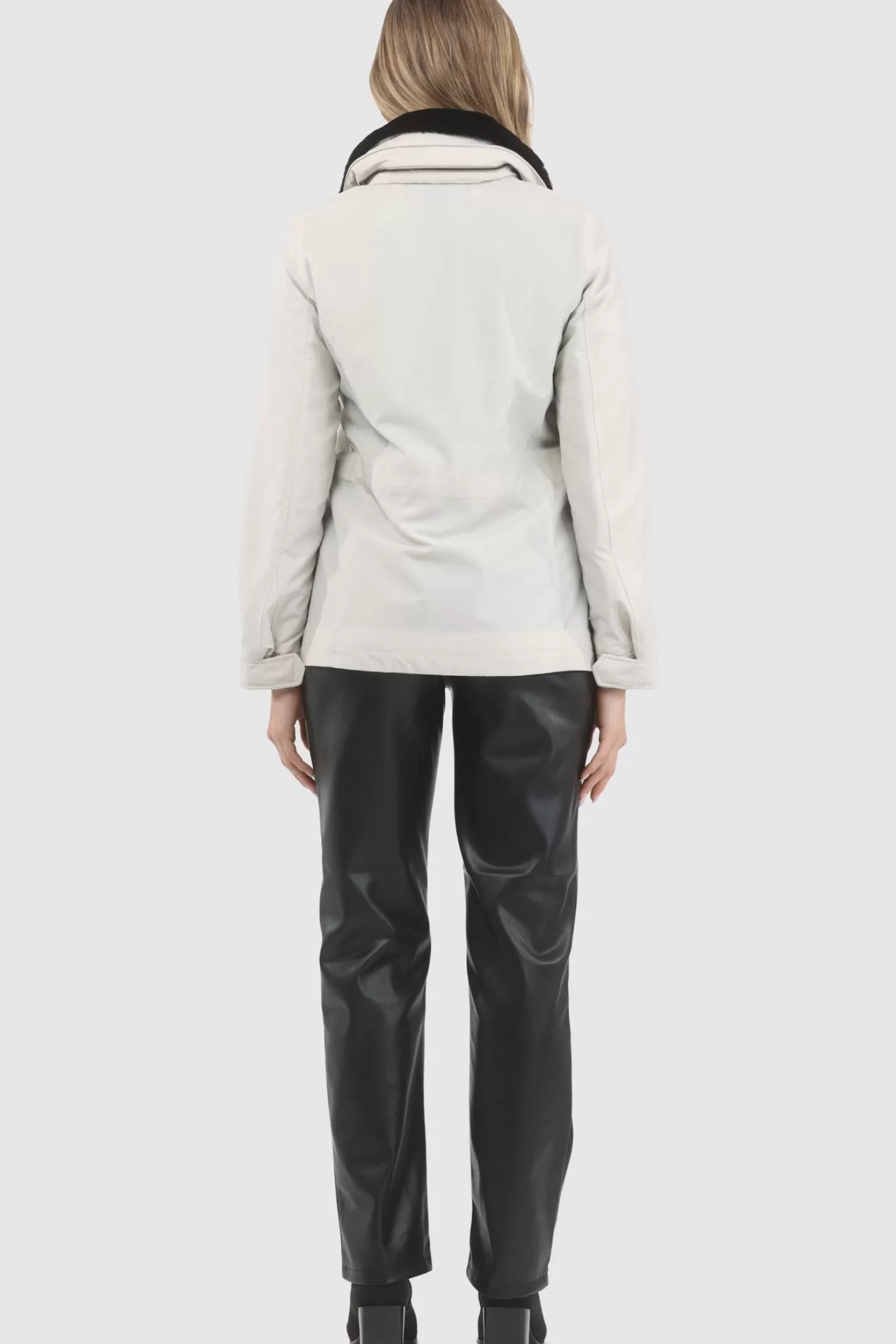 Women GORSKI Montreal Loro Piana Storm System Lined Jacket With Detachable Select Shearling Lamb Collar, Concealed Hood