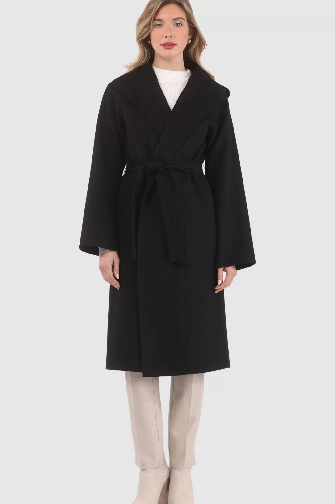 Women GORSKI Montreal Loro Piana Wool Belted Short Coat