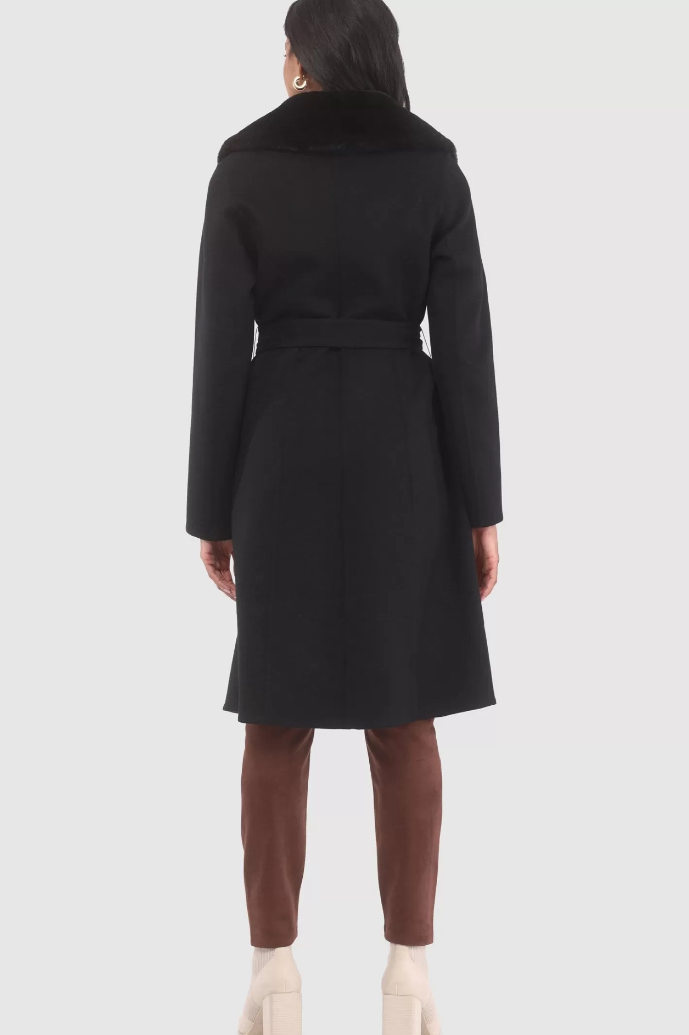 Women GORSKI Montreal Loro Piana Wool Stroller With Detachable Select Shearling Lamb Collar