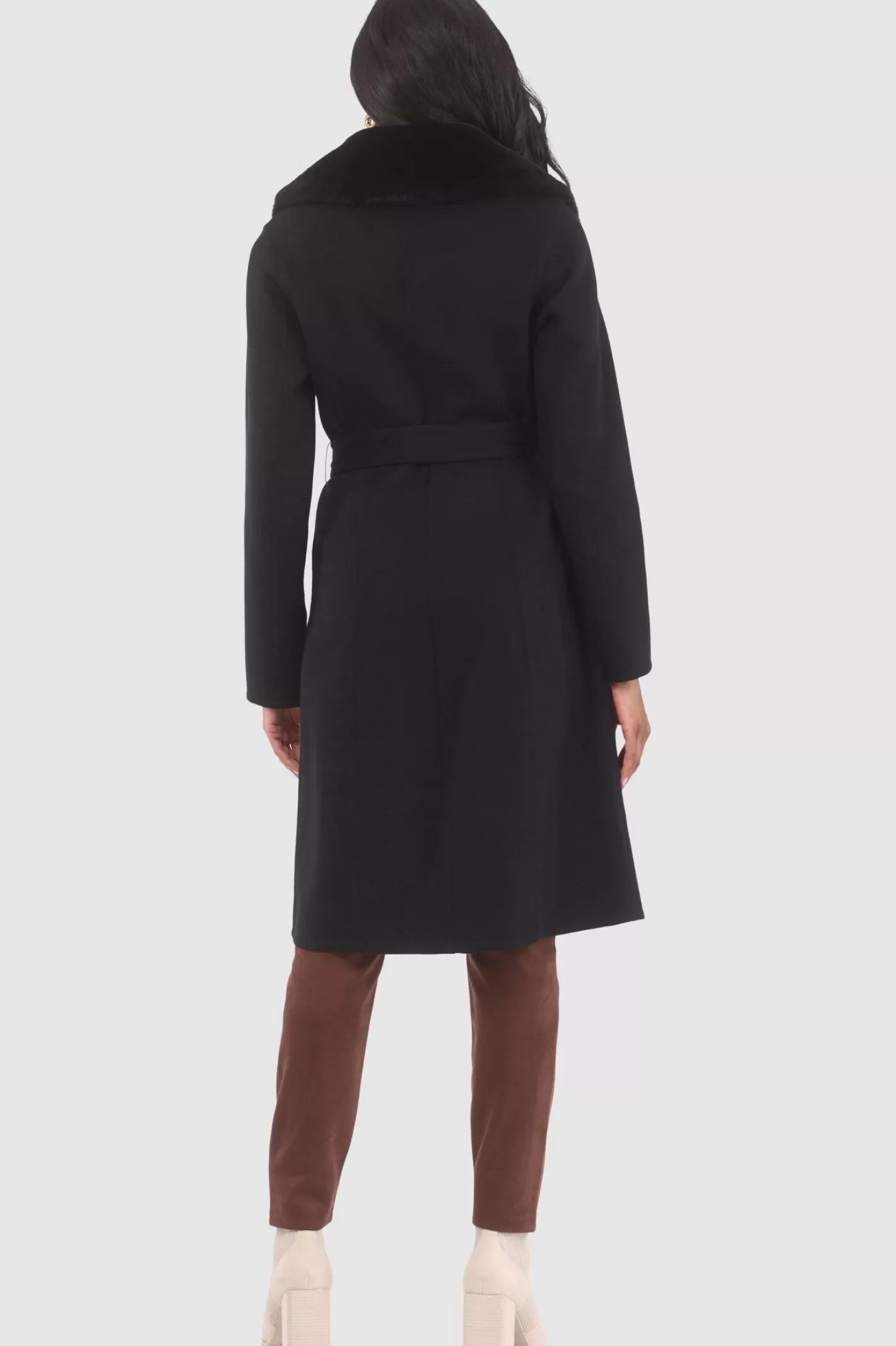 Women GORSKI Montreal Loro Piana Wool Stroller With Detachable Select Shearling Lamb Collar