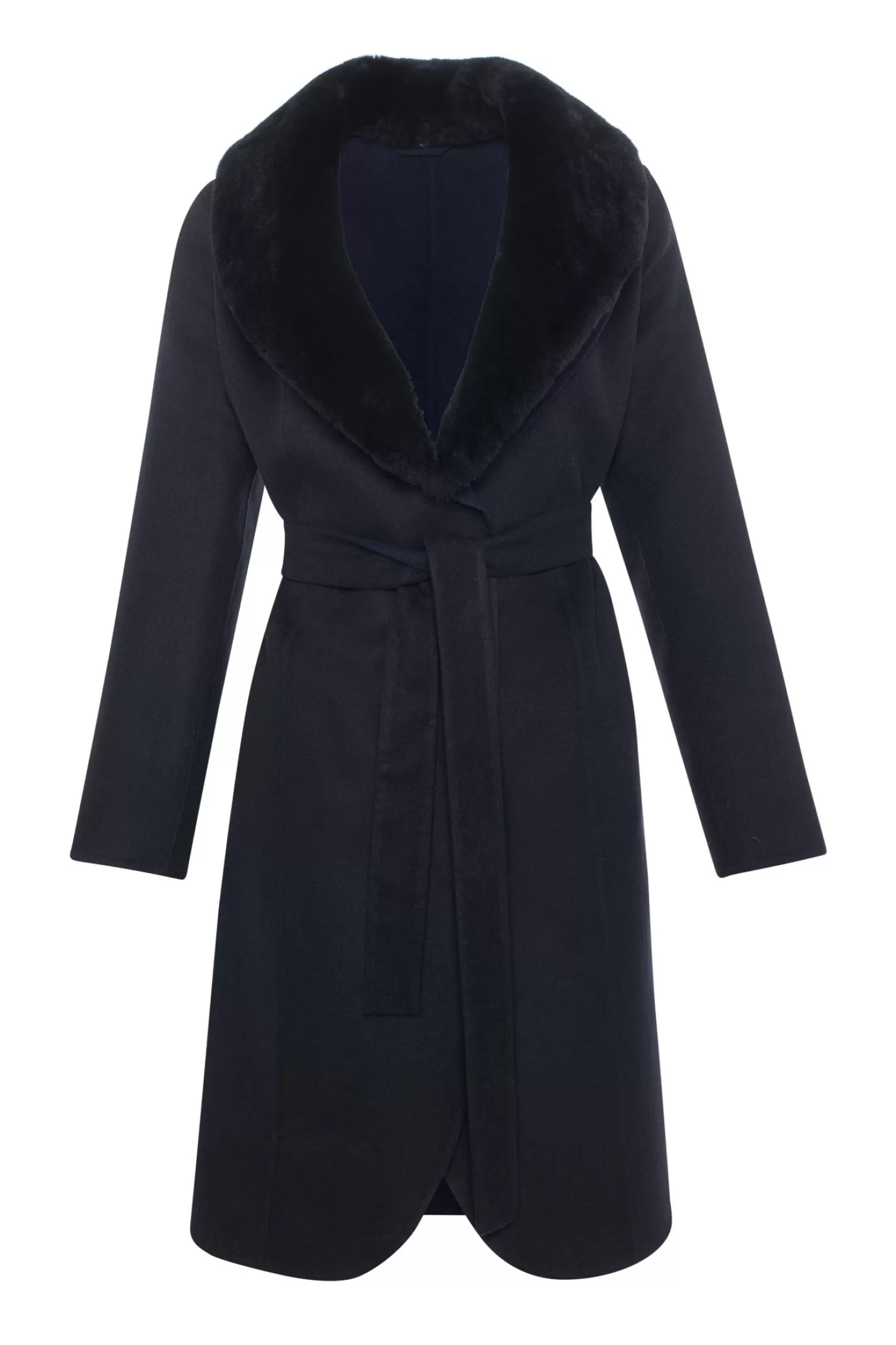 Women GORSKI Montreal Loro Piana Wool Stroller With Detachable Select Shearling Lamb Collar