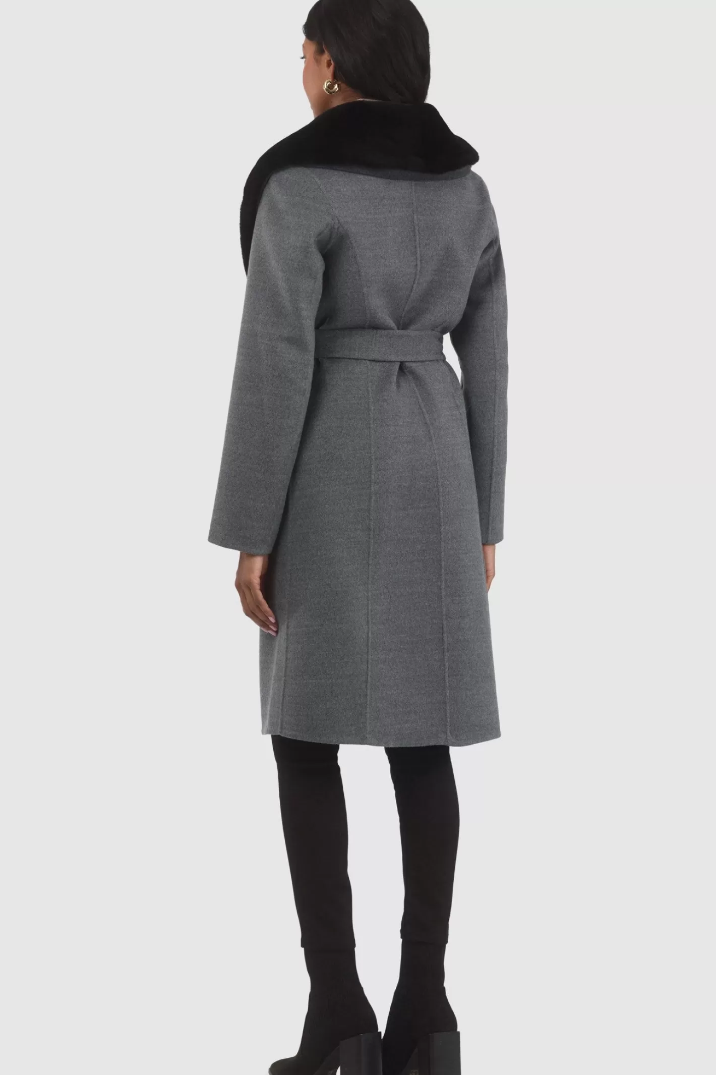 Women GORSKI Montreal Loro Piana Wool Stroller With Detachable Select Shearling Lamb Collar