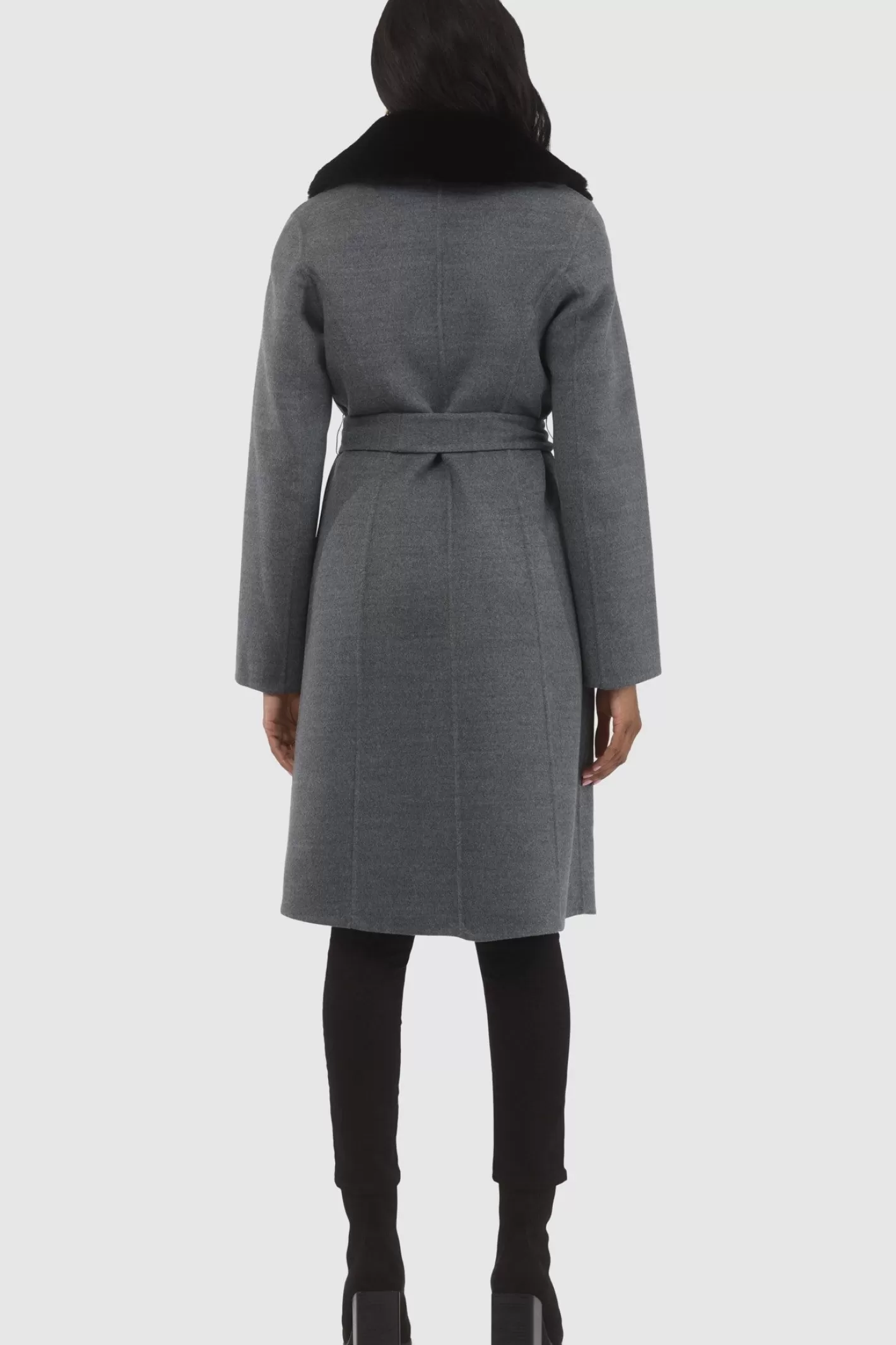Women GORSKI Montreal Loro Piana Wool Stroller With Detachable Select Shearling Lamb Collar