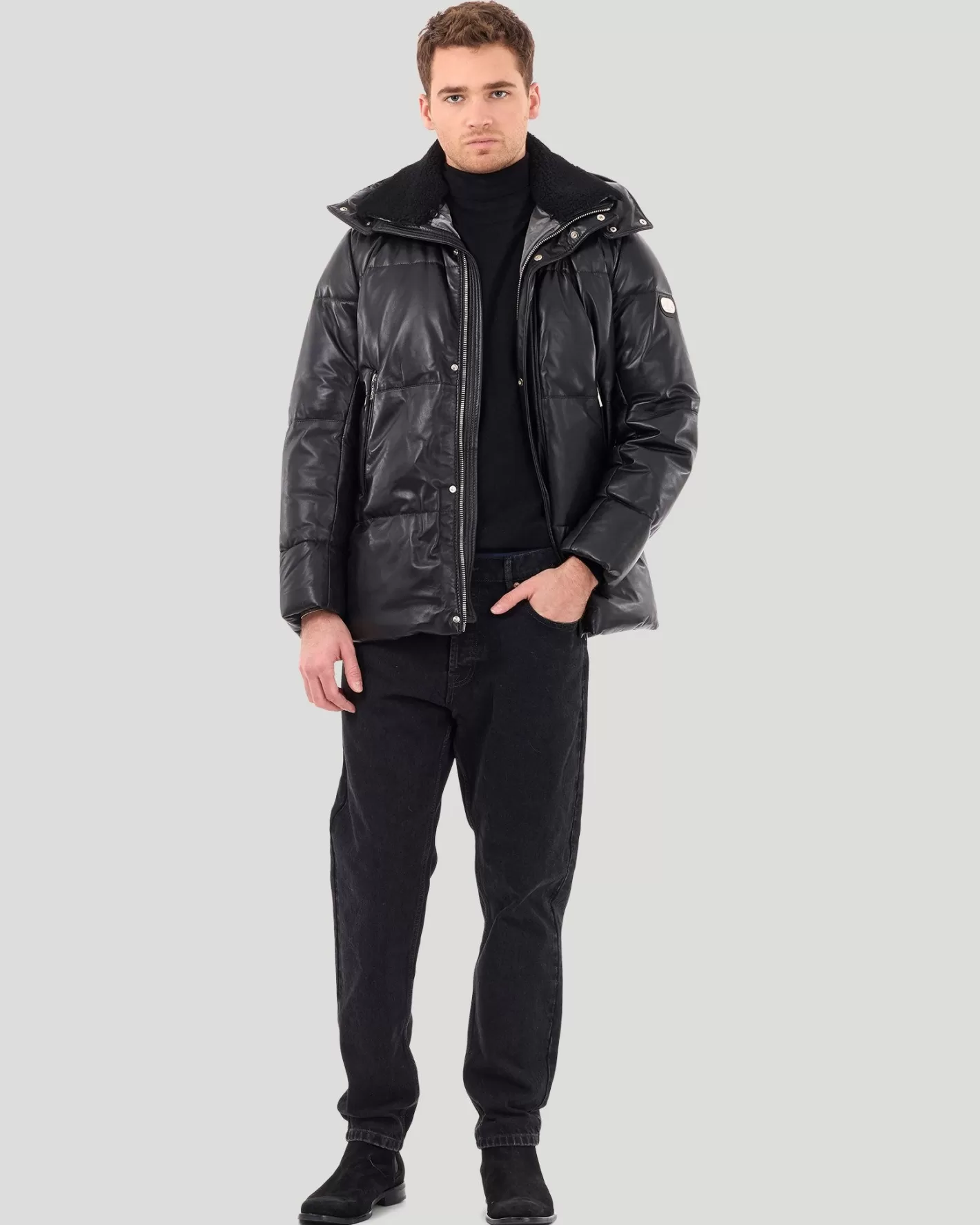 GORSKI Montreal Men's Après-Ski Parka With Detachable Select Shearling Lamb Collar