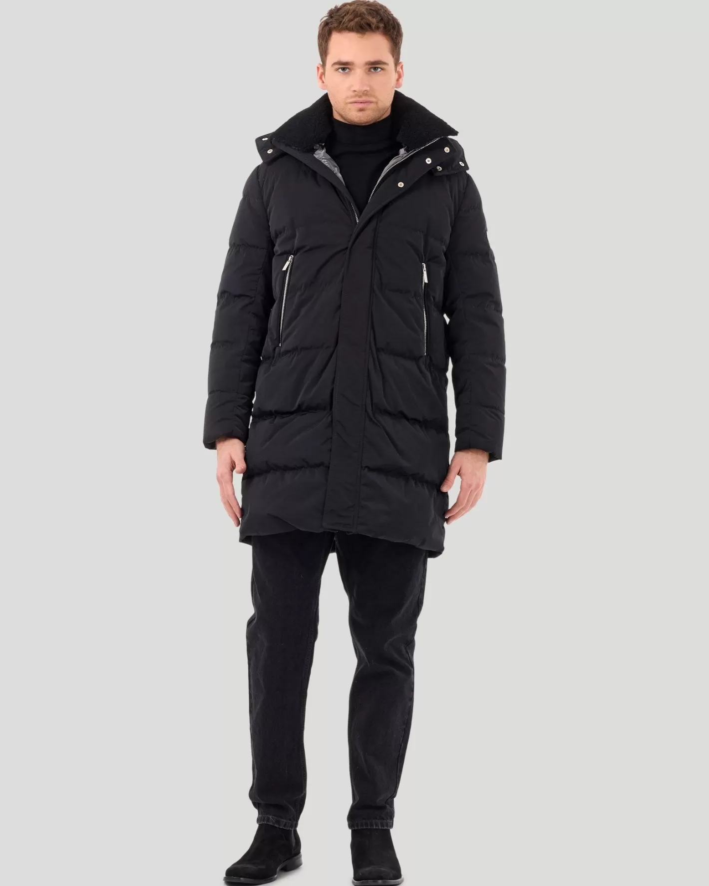 GORSKI Montreal Men's Après-Ski Parka With Detachable Select Shearling Lamb Collar