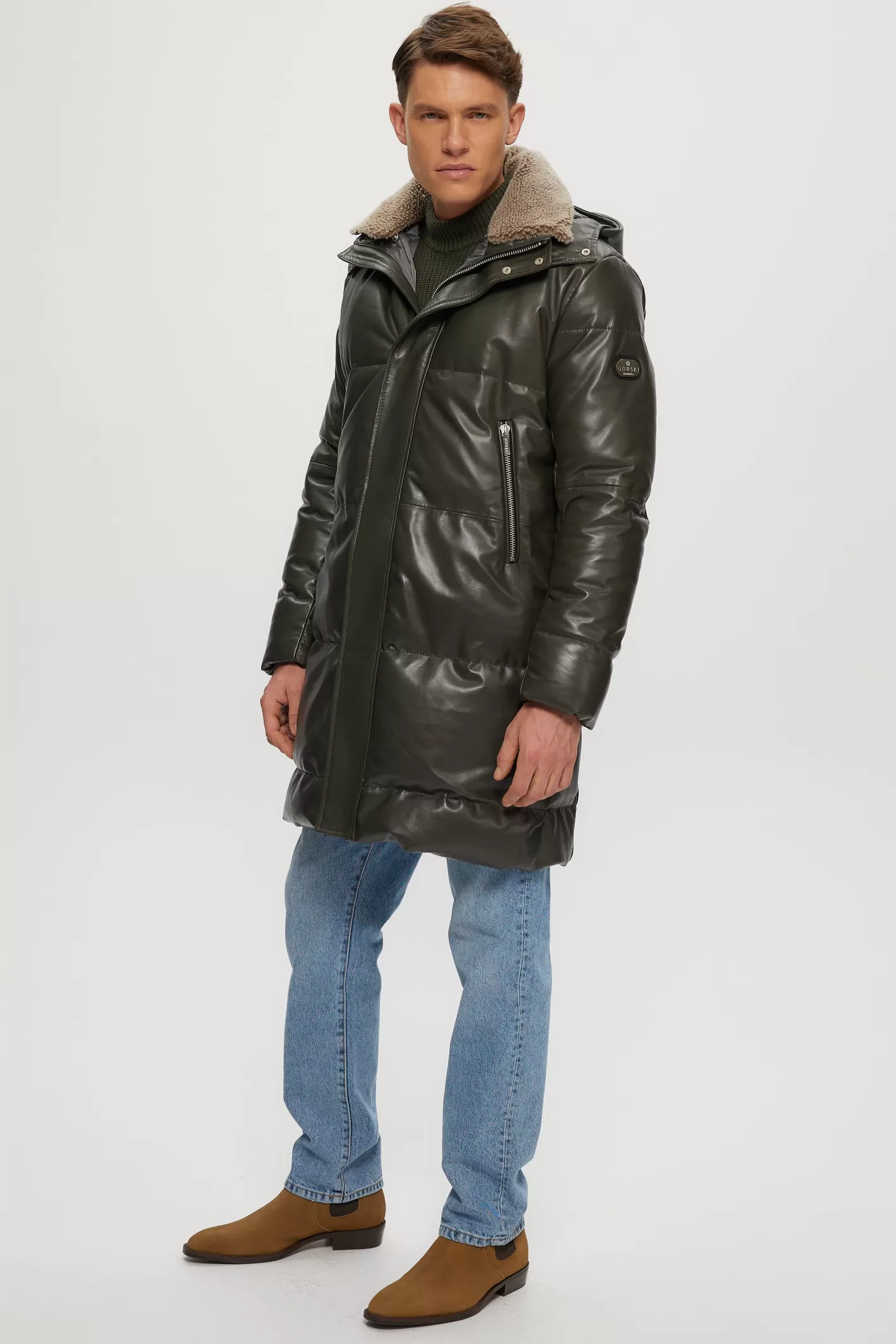 GORSKI Montreal Men's Après-Ski Parka With Detachable Select Shearling Lamb Collar