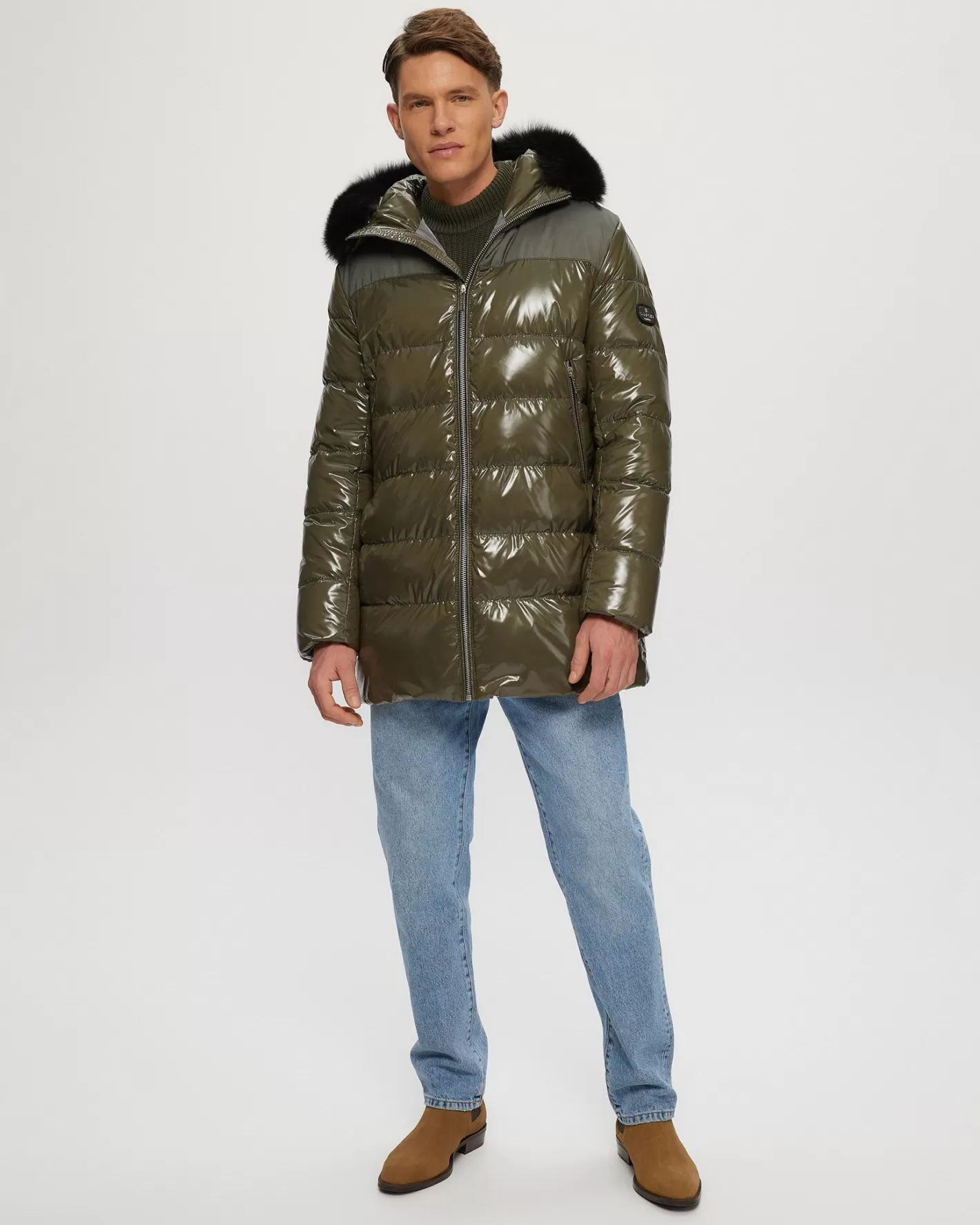 GORSKI Montreal Men's Après-Ski Parka With Detachable Toscana Shearling Lamb Hood Trim