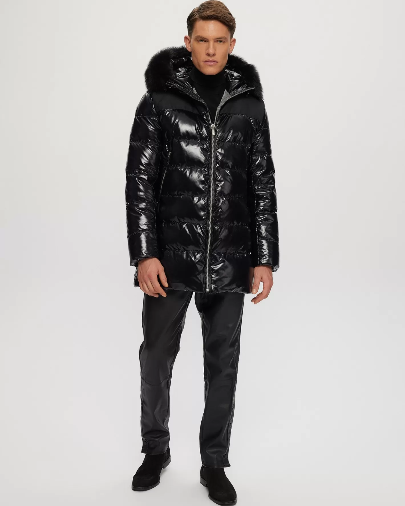 GORSKI Montreal Men's Après-Ski Parka With Detachable Toscana Shearling Lamb Hood Trim
