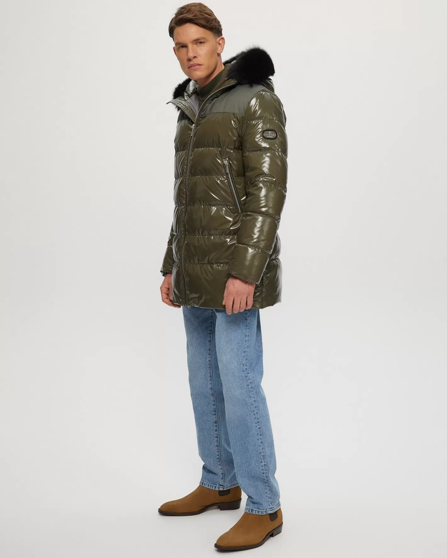 GORSKI Montreal Men's Après-Ski Parka With Detachable Toscana Shearling Lamb Hood Trim