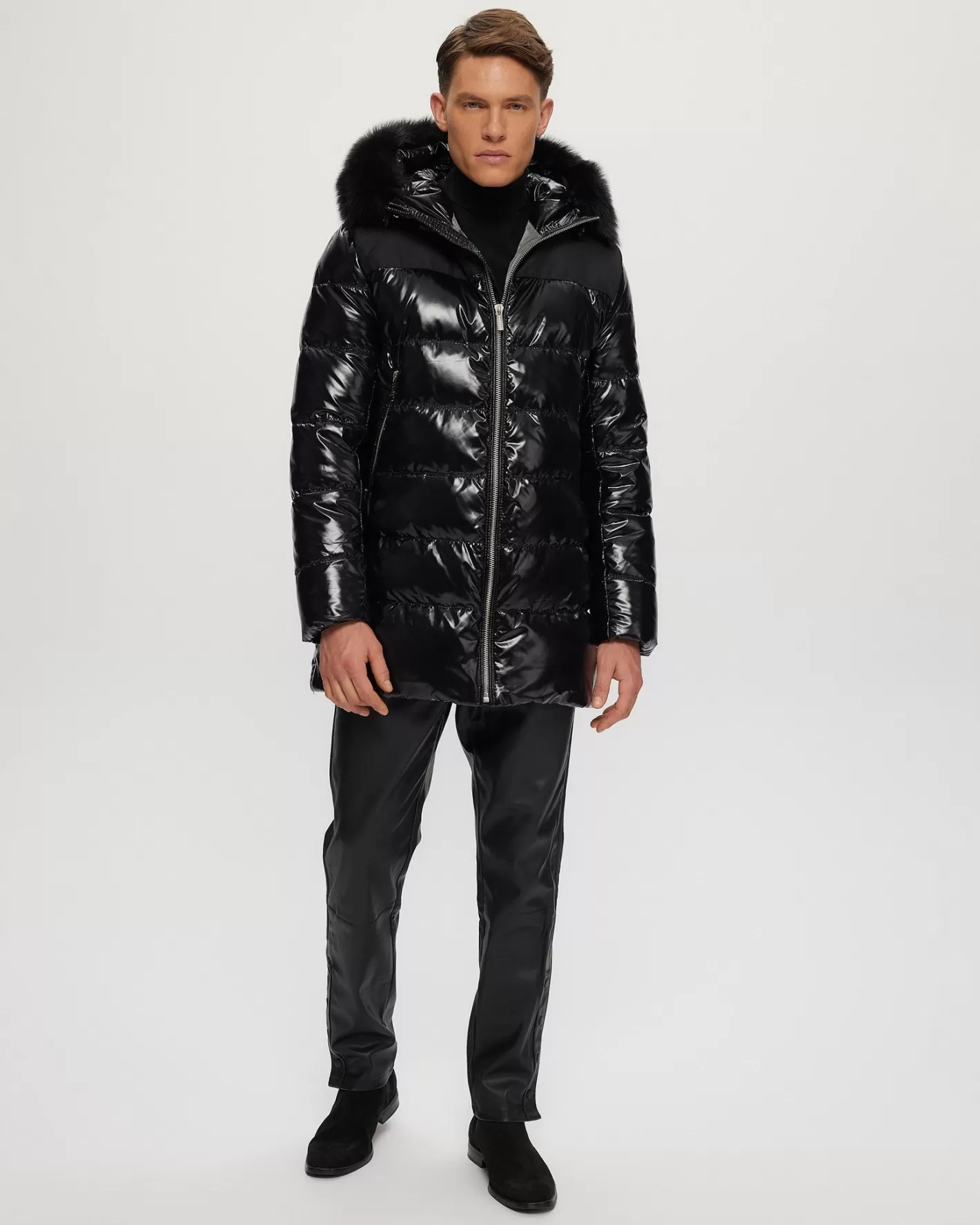 GORSKI Montreal Men's Après-Ski Parka With Detachable Toscana Shearling Lamb Hood Trim