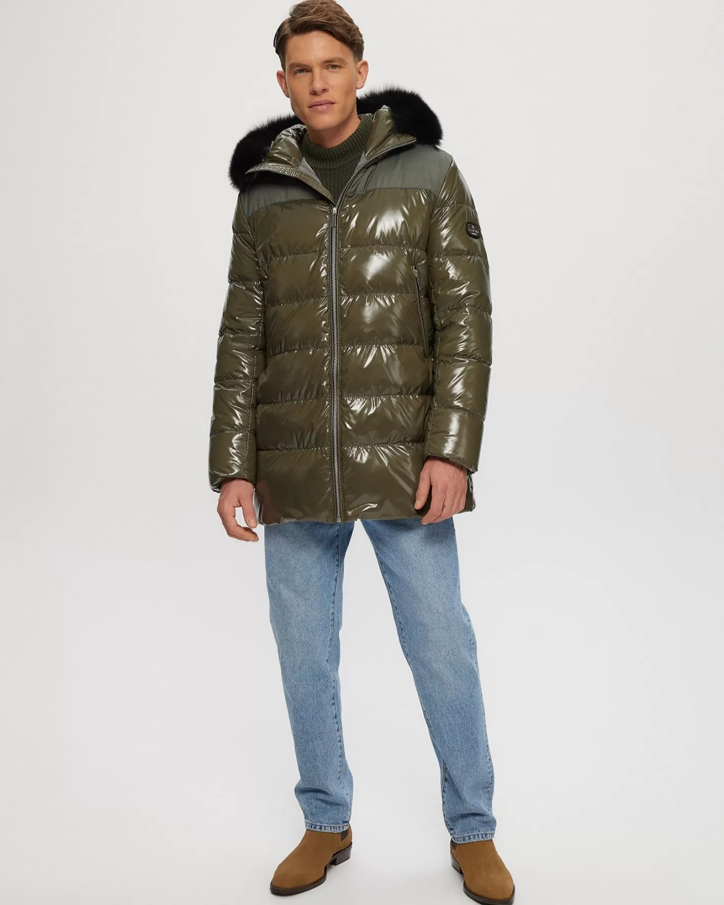 GORSKI Montreal Men's Après-Ski Parka With Detachable Toscana Shearling Lamb Hood Trim