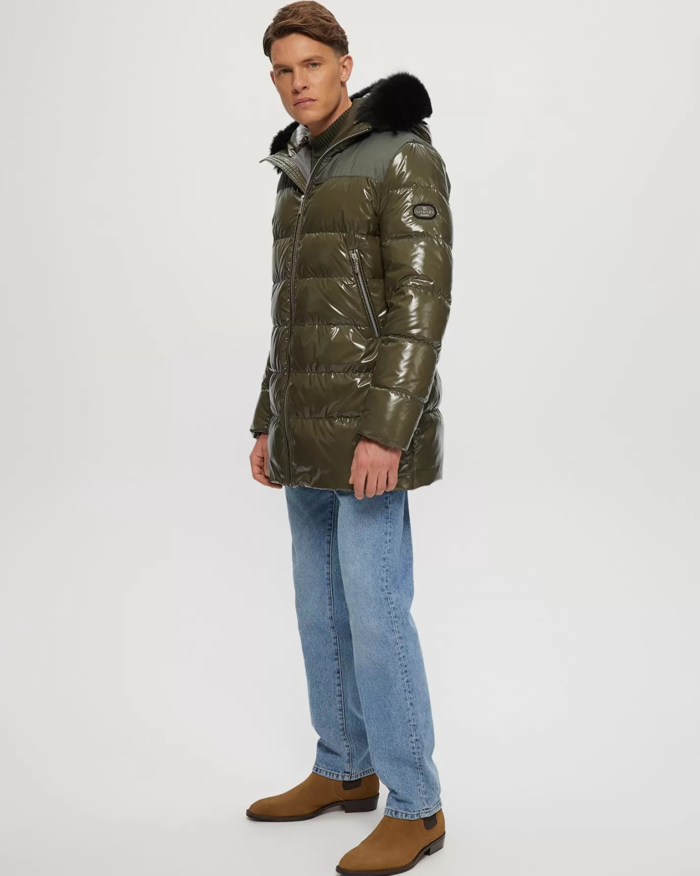 GORSKI Montreal Men's Après-Ski Parka With Detachable Toscana Shearling Lamb Hood Trim