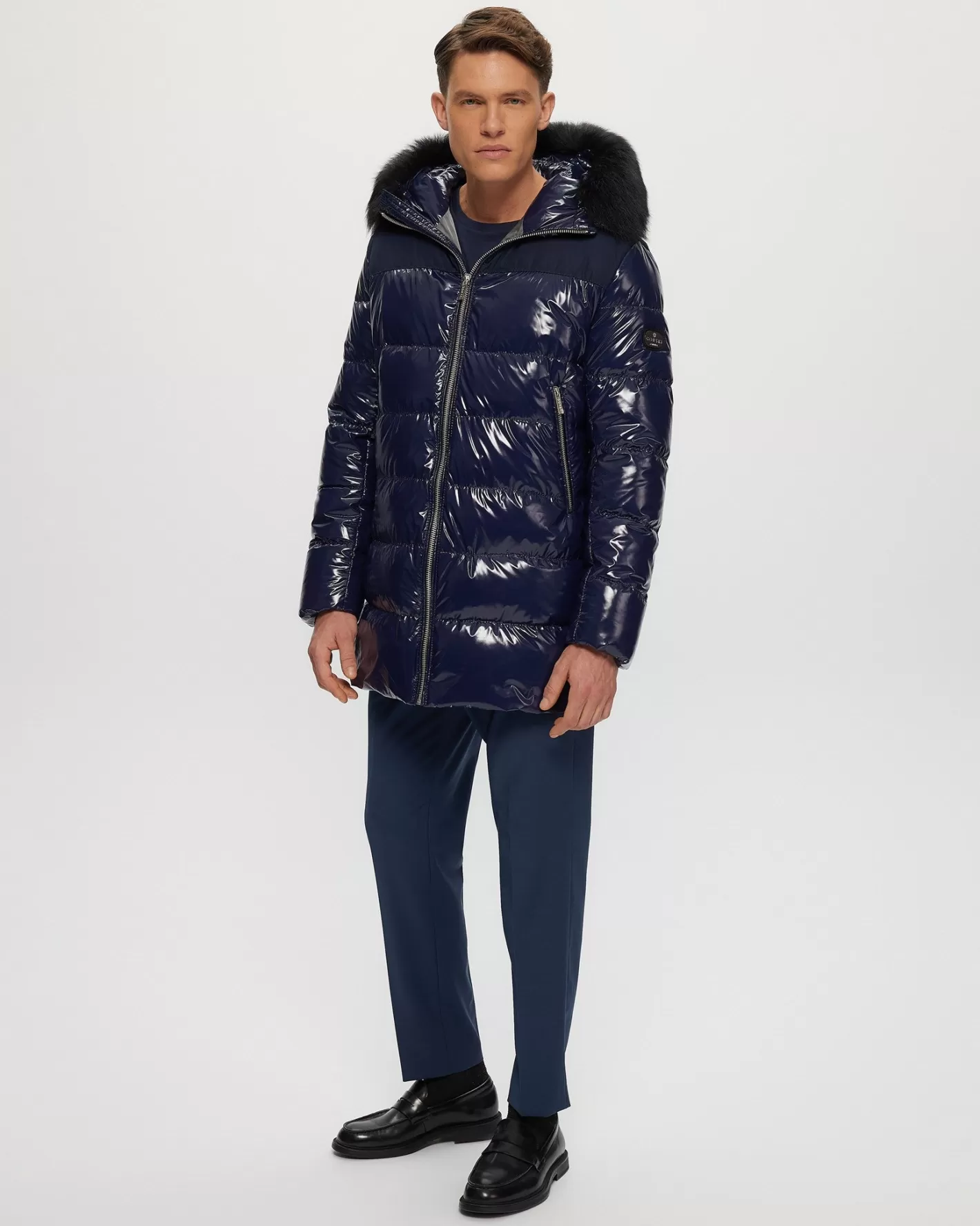 GORSKI Montreal Men's Après-Ski Parka With Detachable Toscana Shearling Lamb Hood Trim