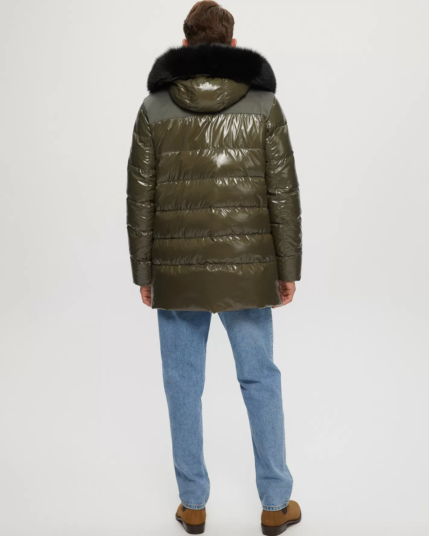 GORSKI Montreal Men's Après-Ski Parka With Detachable Toscana Shearling Lamb Hood Trim