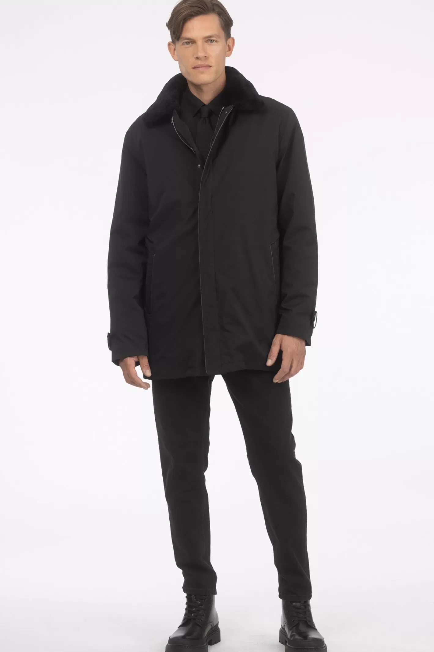 GORSKI Montreal Men's Coat With Detachable Select Shearling Lamb Lining And Collar