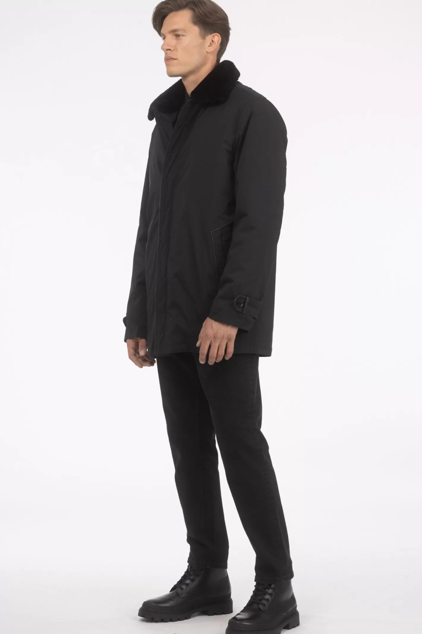 GORSKI Montreal Men's Coat With Detachable Select Shearling Lamb Lining And Collar