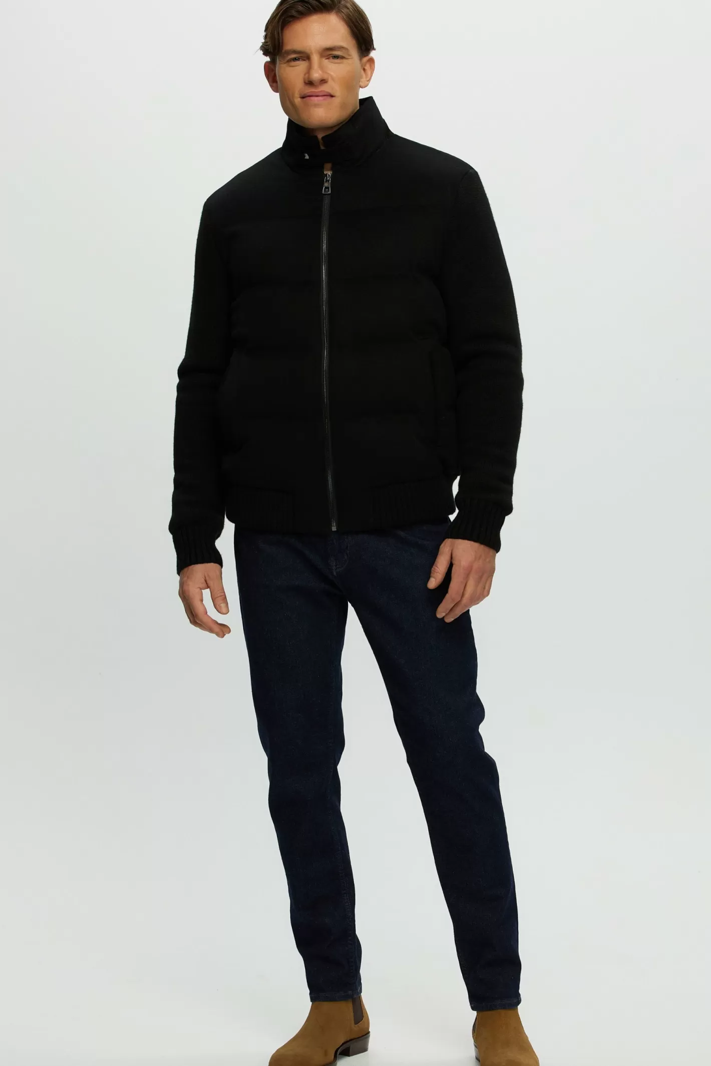 GORSKI Montreal Men's Loro Piana Cashmere & Wool Jacket With Select Shearling Lamb Collar