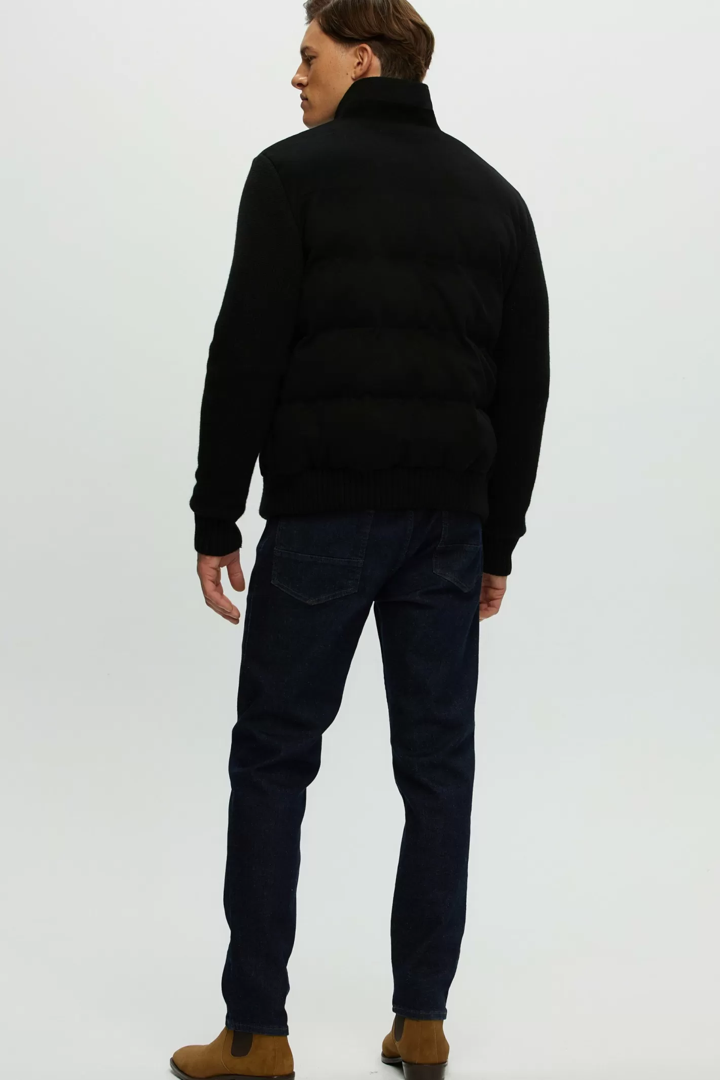 GORSKI Montreal Men's Loro Piana Cashmere & Wool Jacket With Select Shearling Lamb Collar