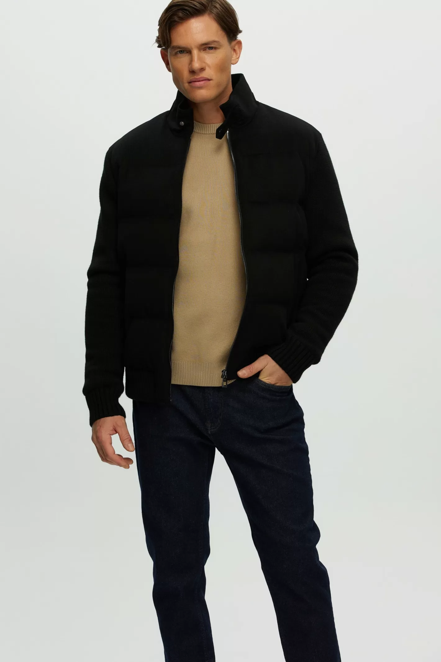 GORSKI Montreal Men's Loro Piana Cashmere & Wool Jacket With Select Shearling Lamb Collar