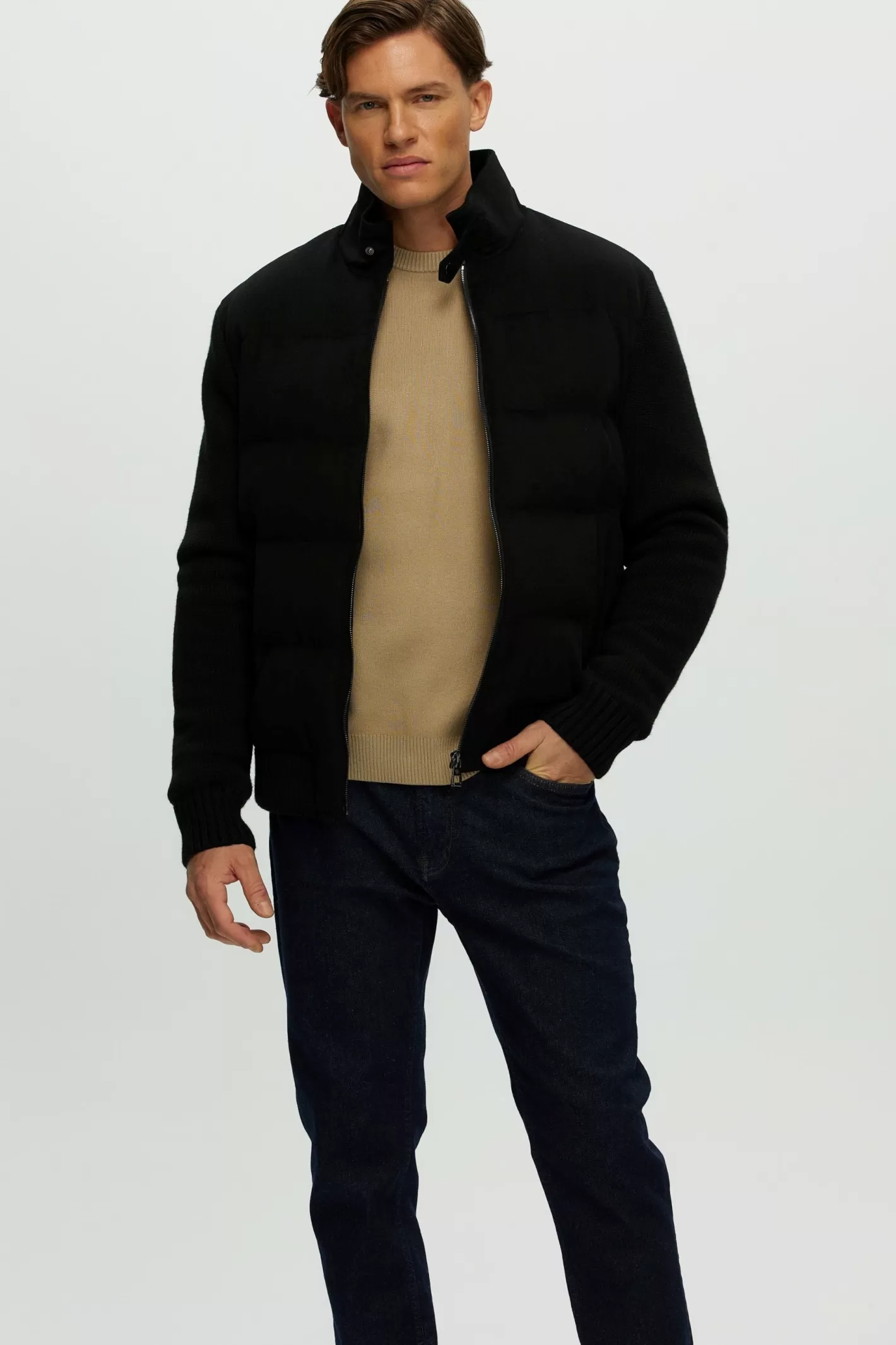 GORSKI Montreal Men's Loro Piana Cashmere & Wool Jacket With Select Shearling Lamb Collar